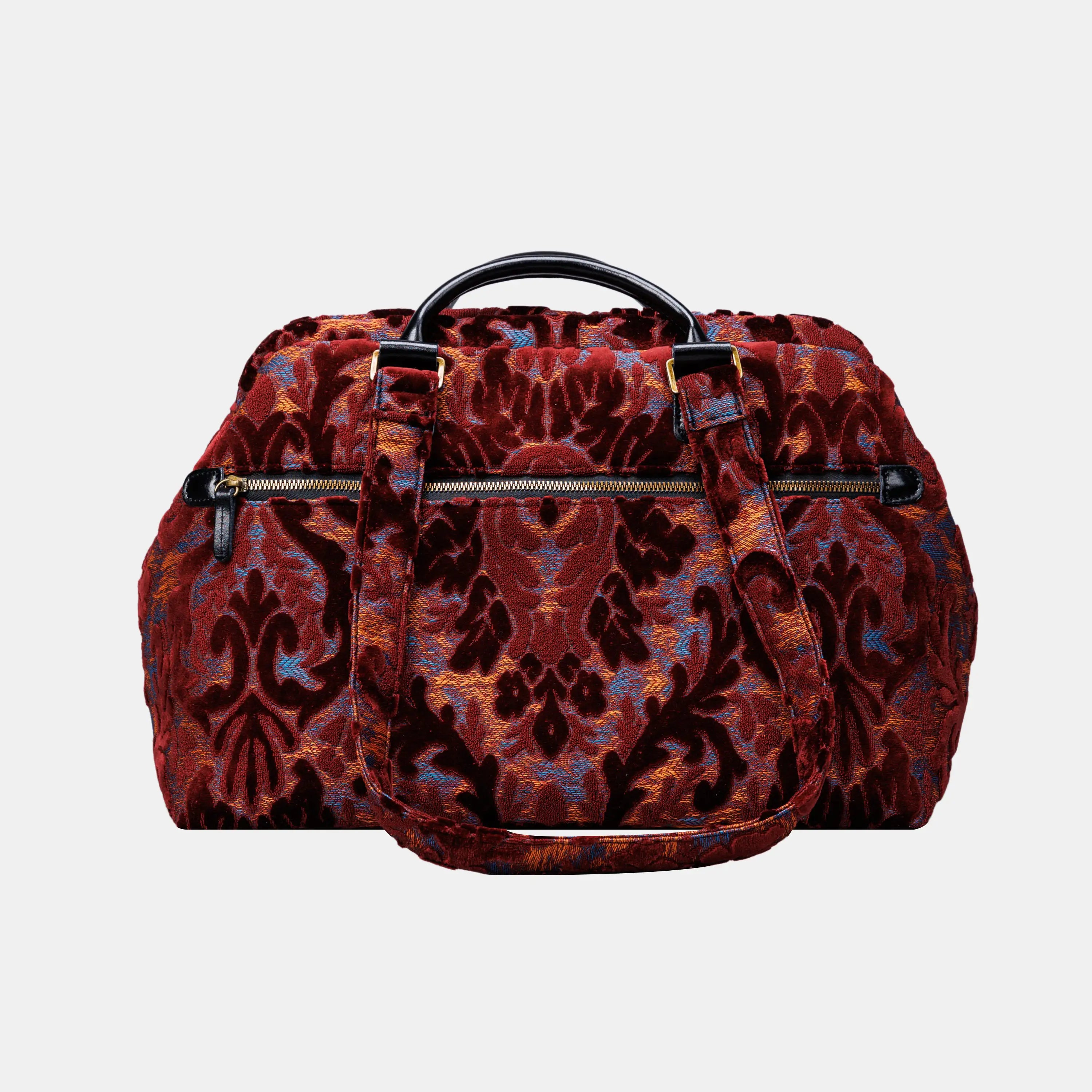 Burnout Velvet Wine Knitting Project Bag of America-back