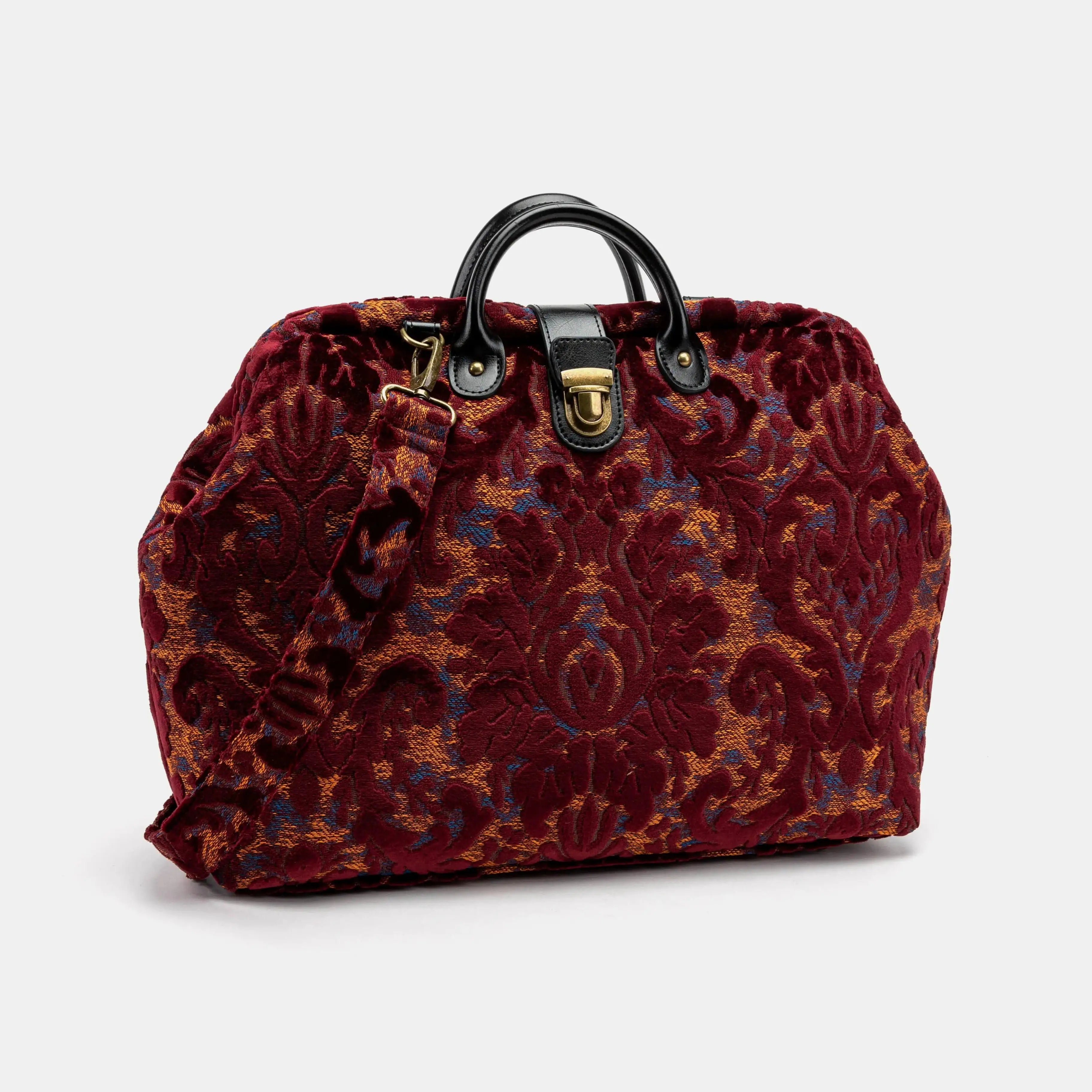 Burnout Velvet Wine Laptop Work Bag of America with shoulder strap