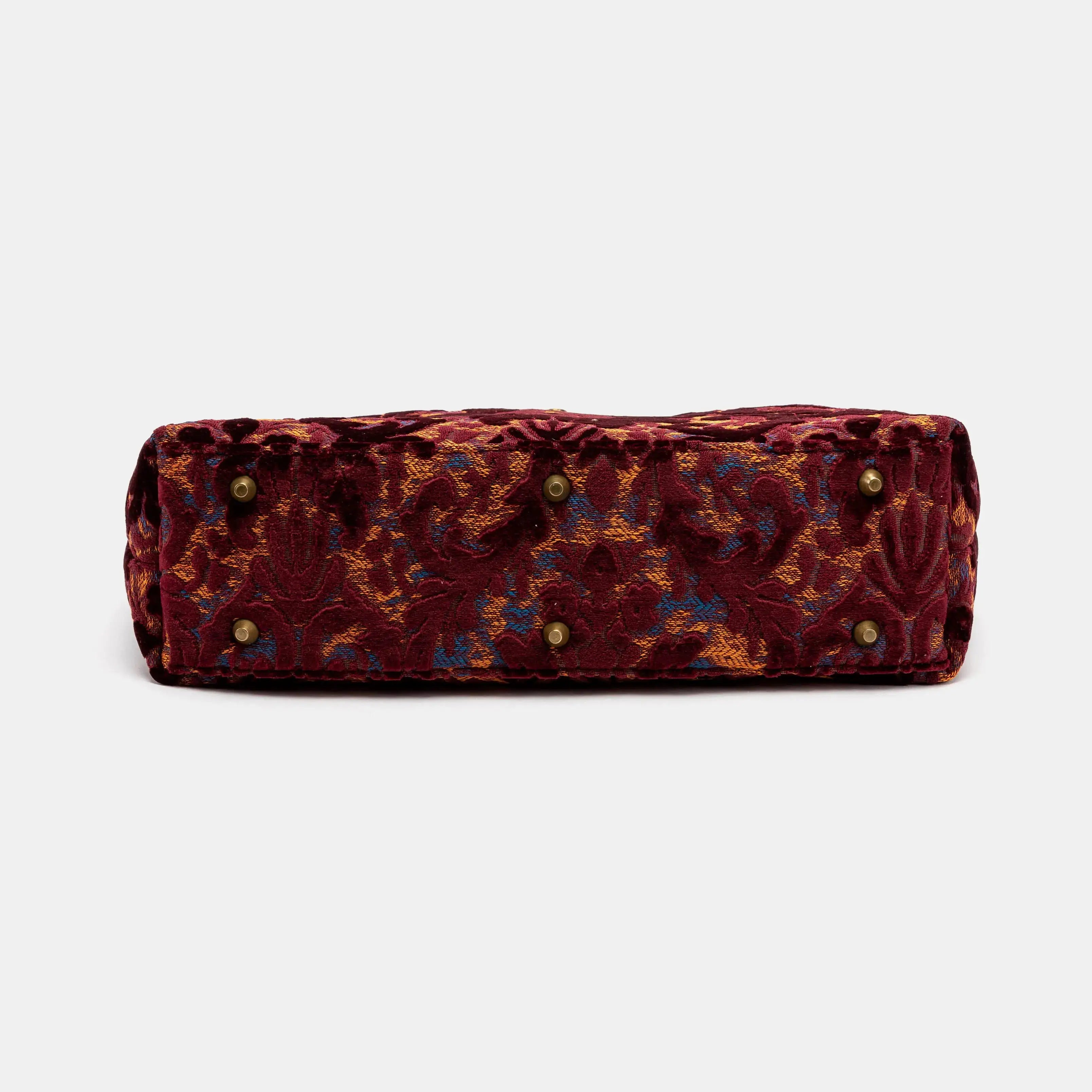 Burnout Velvet Wine Laptop Work Bag of America bottom