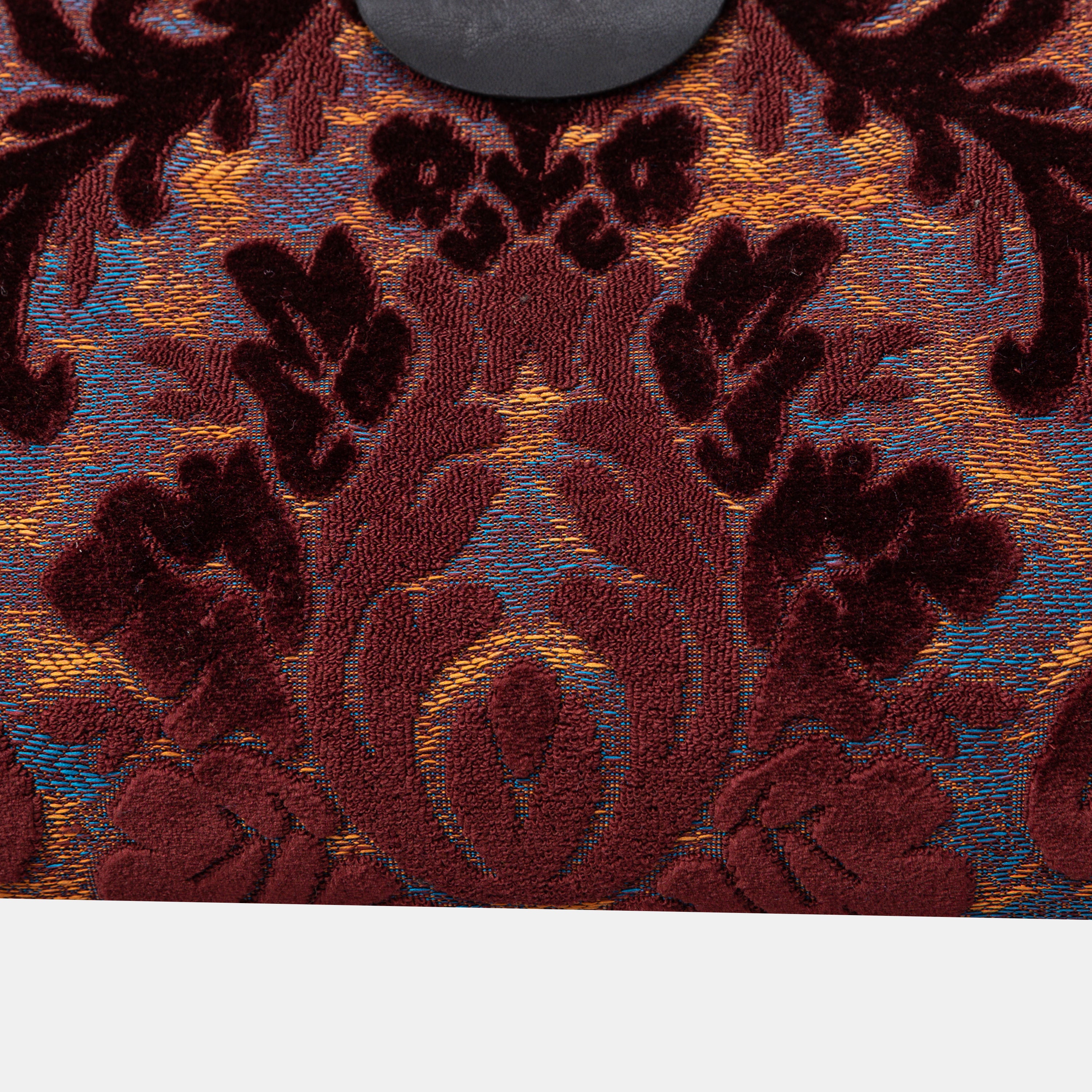Burnout Velvet Wine Shoulder Bag part