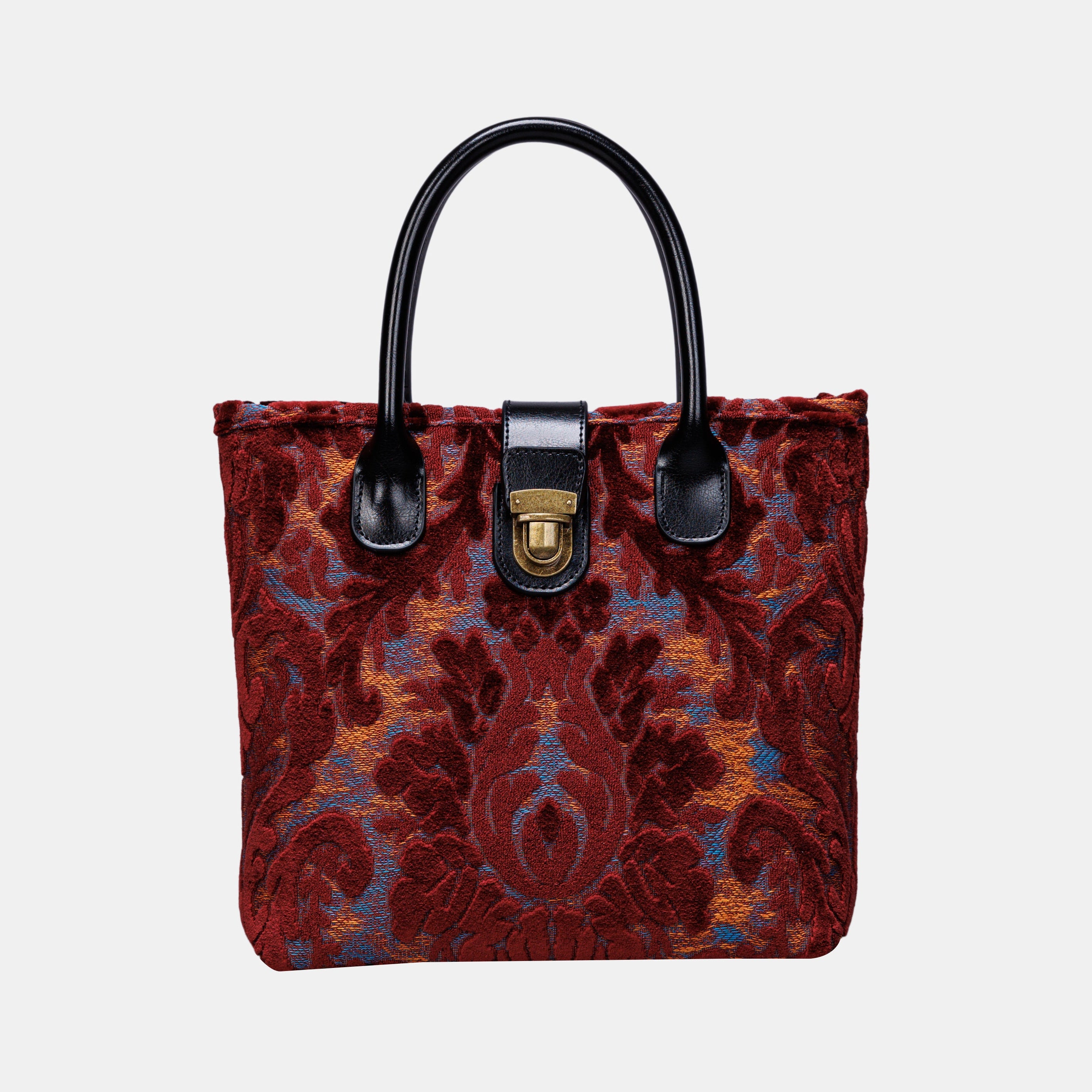 Burnout Velvet Wine Tuck Lock Carpet Satchel carpet bag MCW Handmade of America main