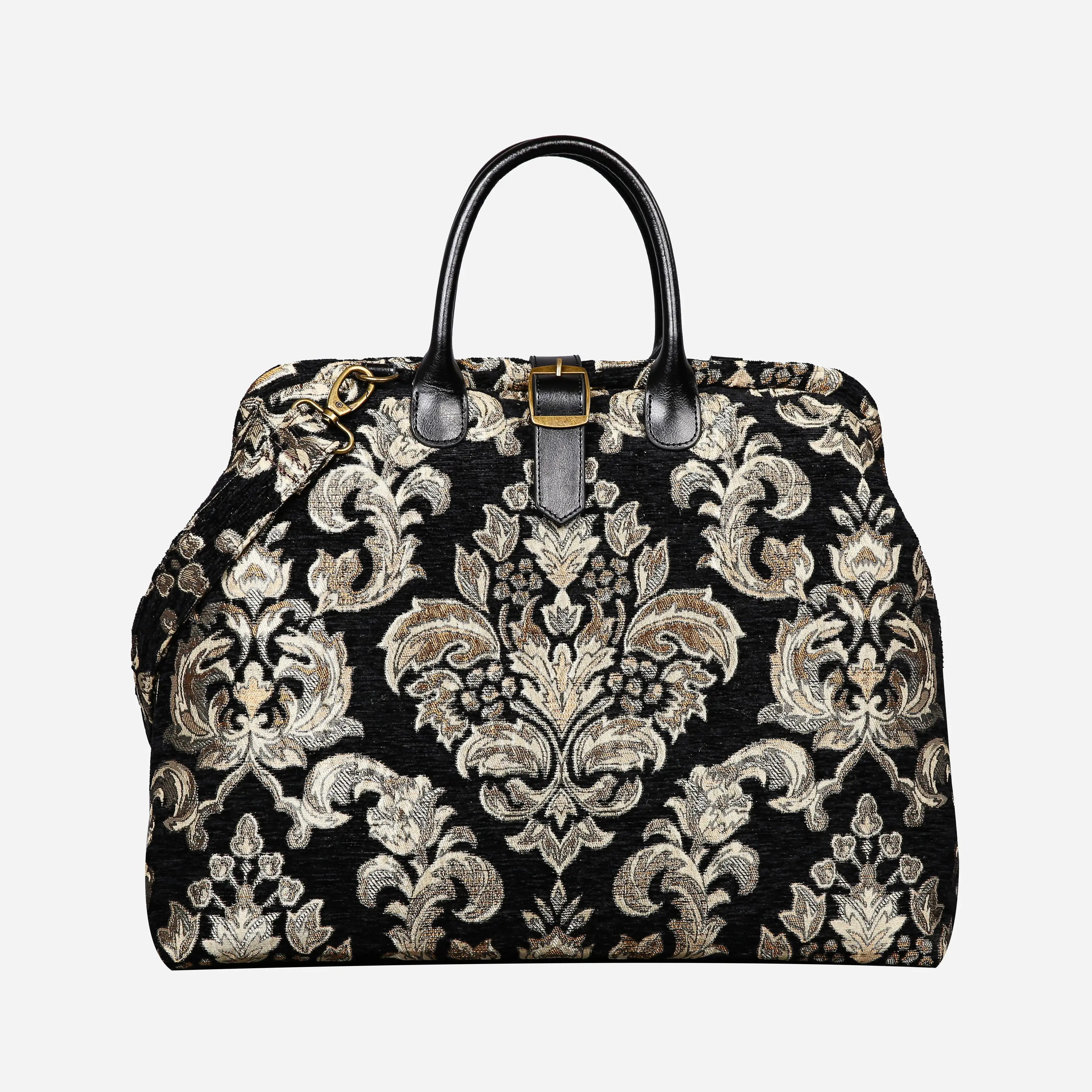 Victorian Blossom Black-Gold Mary Poppins Weekender Carpetbag main