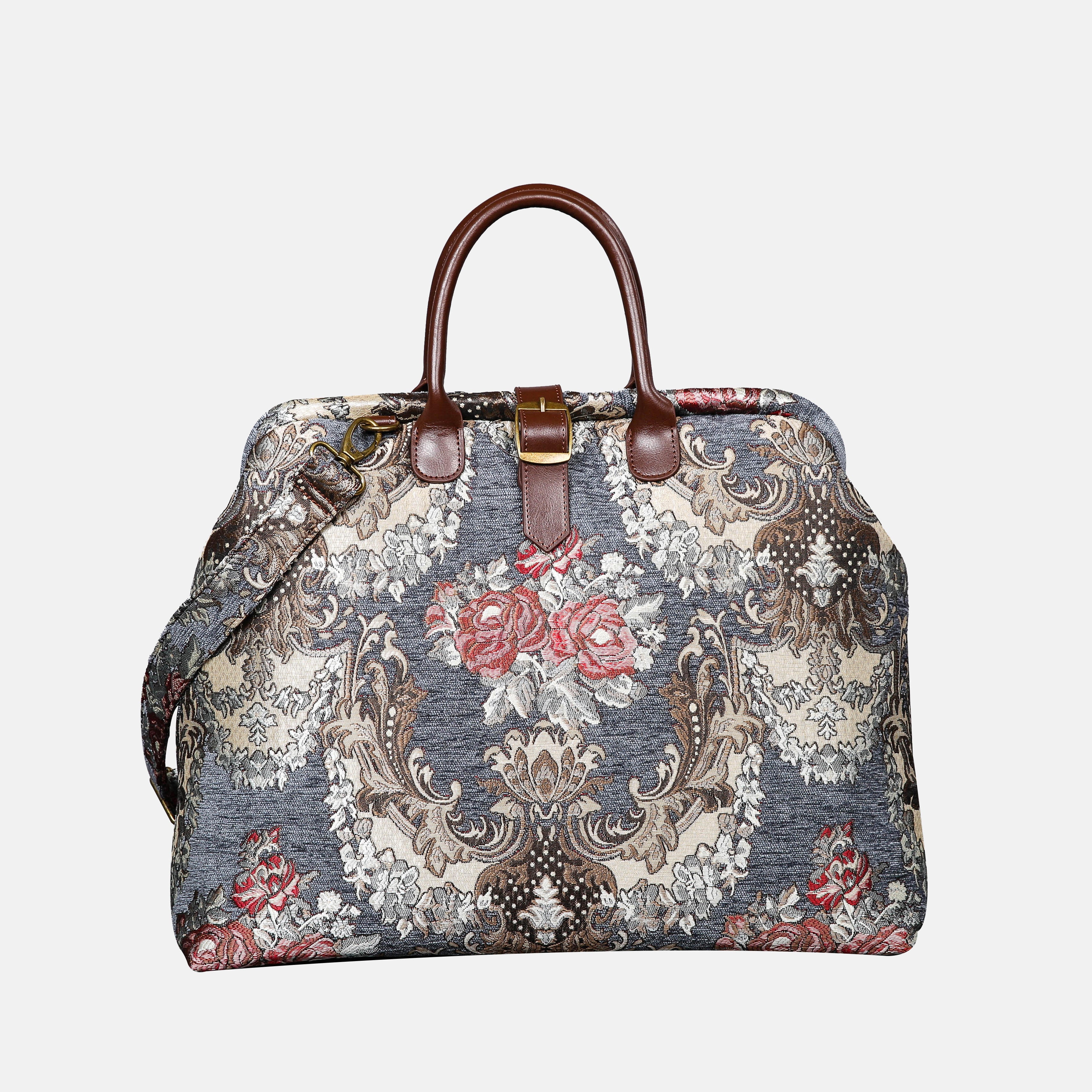 Brocade Grey Mary Poppins Weekender carpet bag MCW Handmade