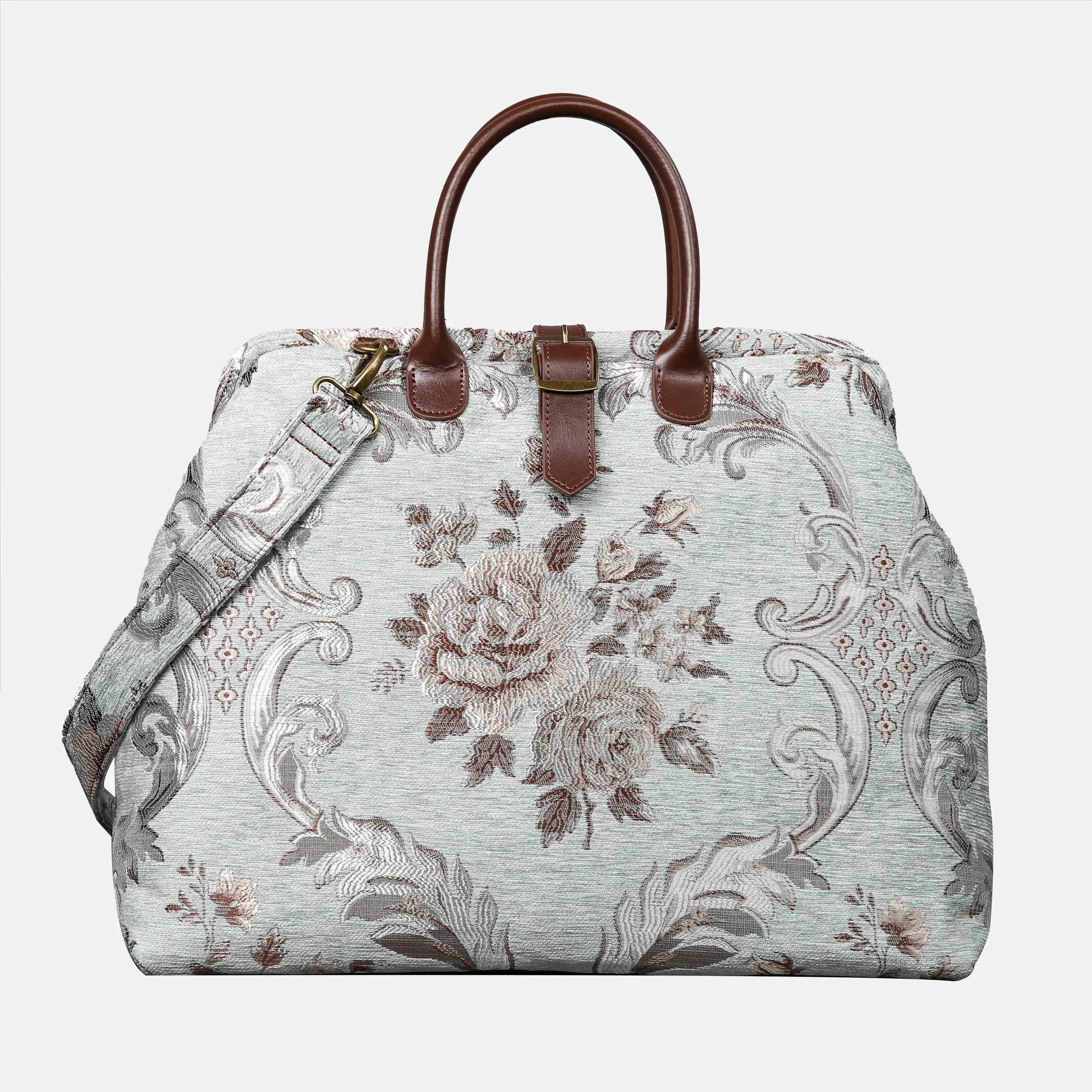 Floral Mint Mary Poppins Weekender carpet bag MCW Handmade main