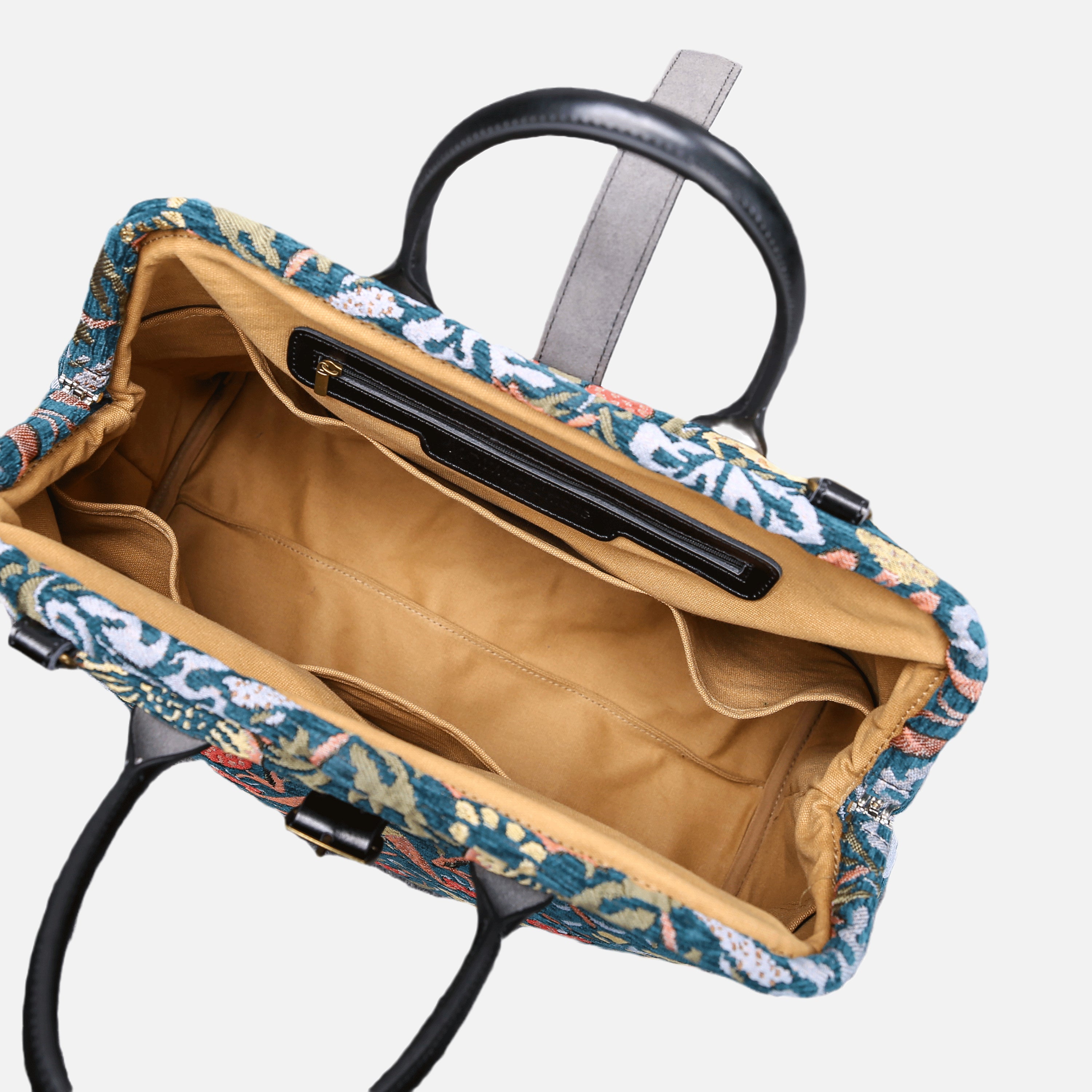 William Morris Strawberry Thief Mary Poppins Weekender carpet bag MCW Handmade-5