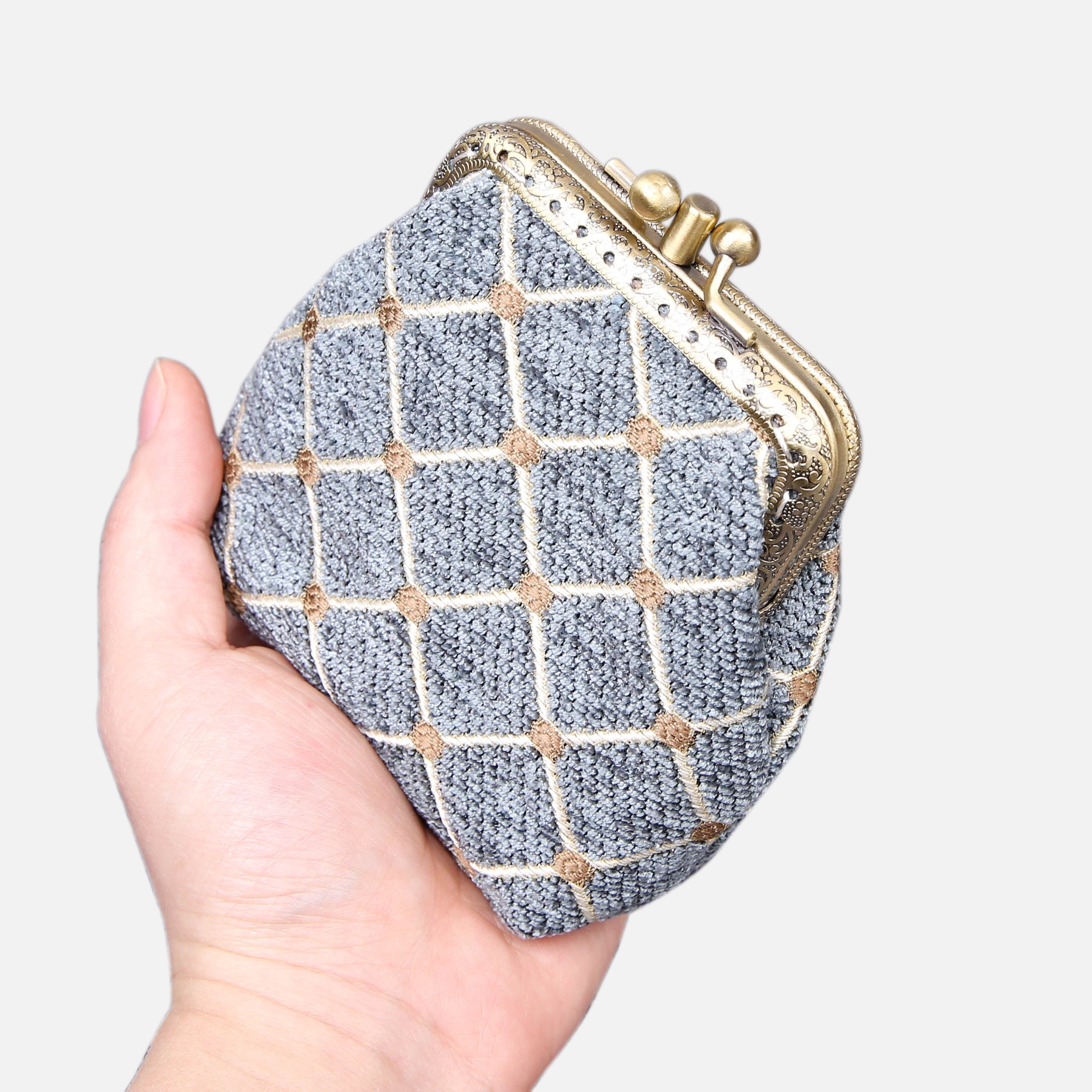 Neo Grec Double Kiss Clasp Coin Purse MCW Handmade