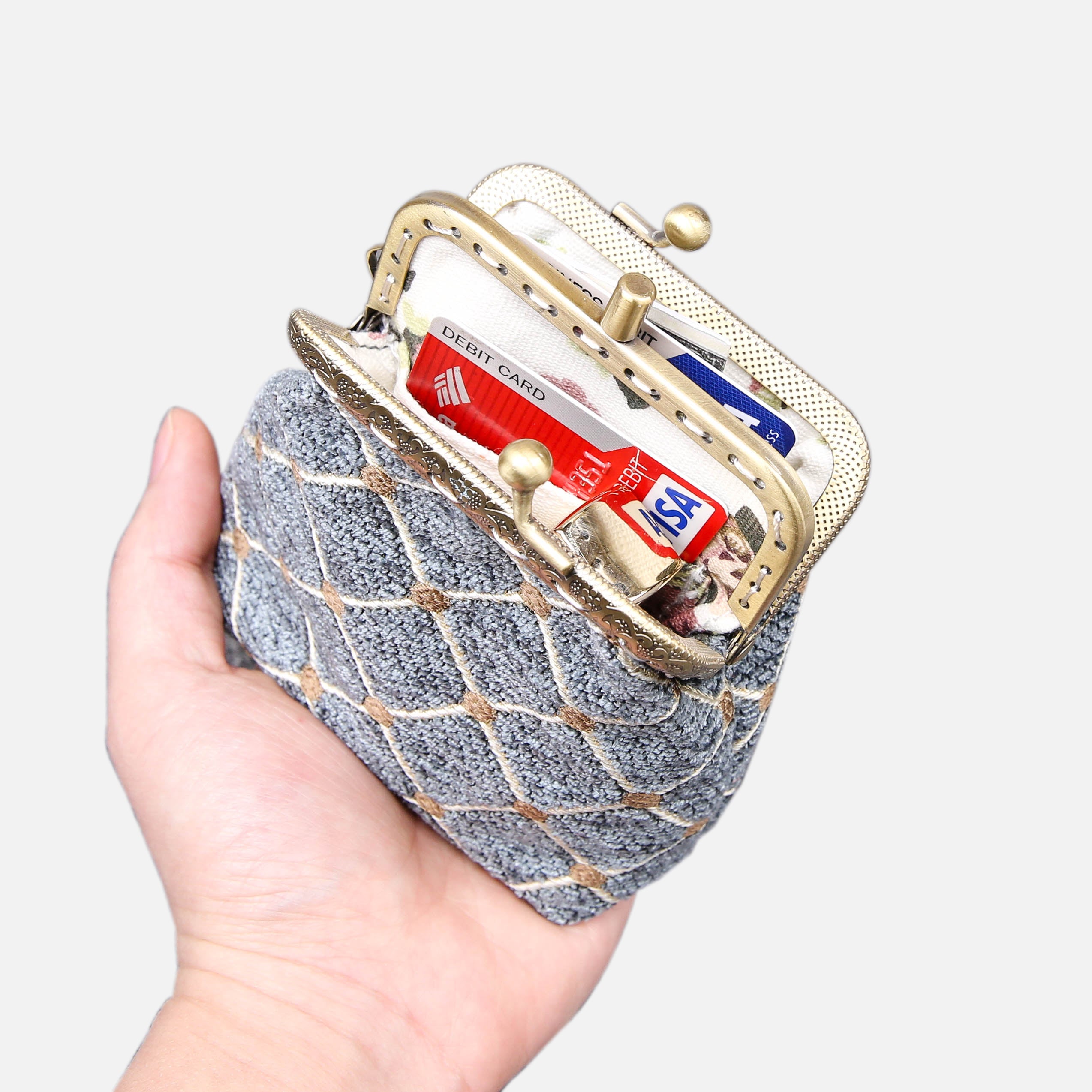 Neo Grec Double Kiss Clasp Coin Purse MCW Handmade-1