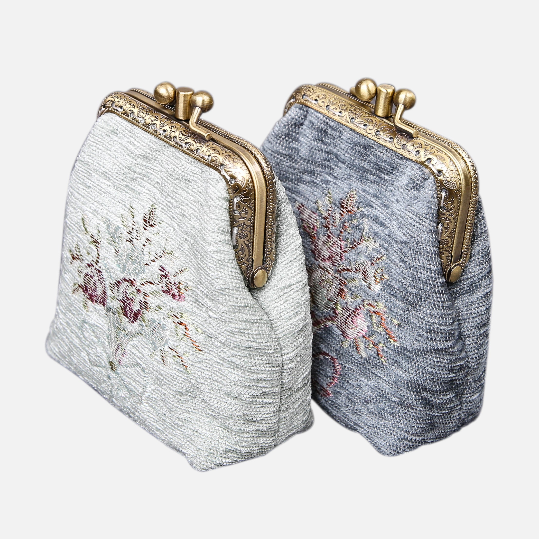 Bouquet Pattern Series Double Kiss Clasp Coin Purse MCW Handmade-6