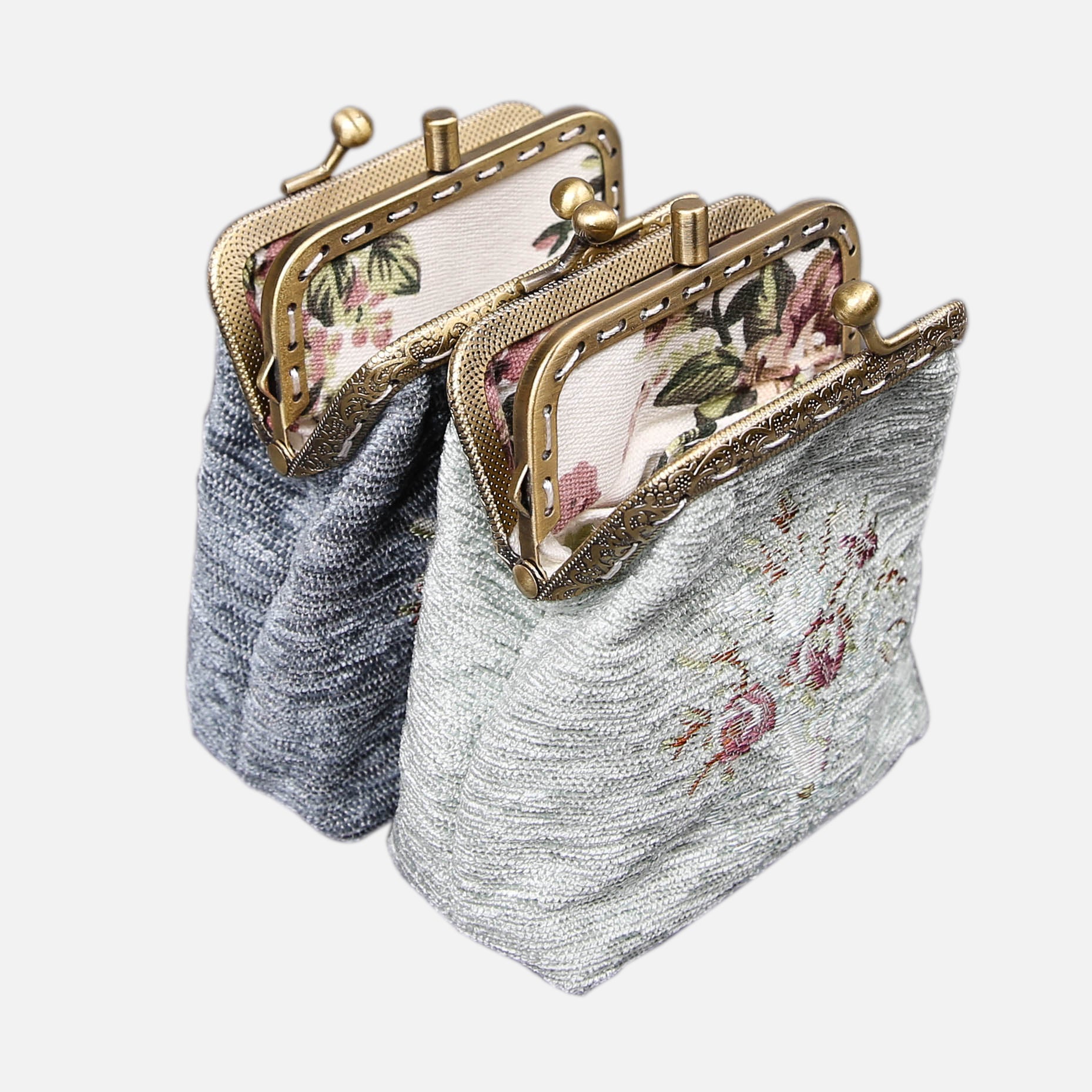 Bouquet Pattern Series Double Kiss Clasp Coin Purse MCW Handmade-7