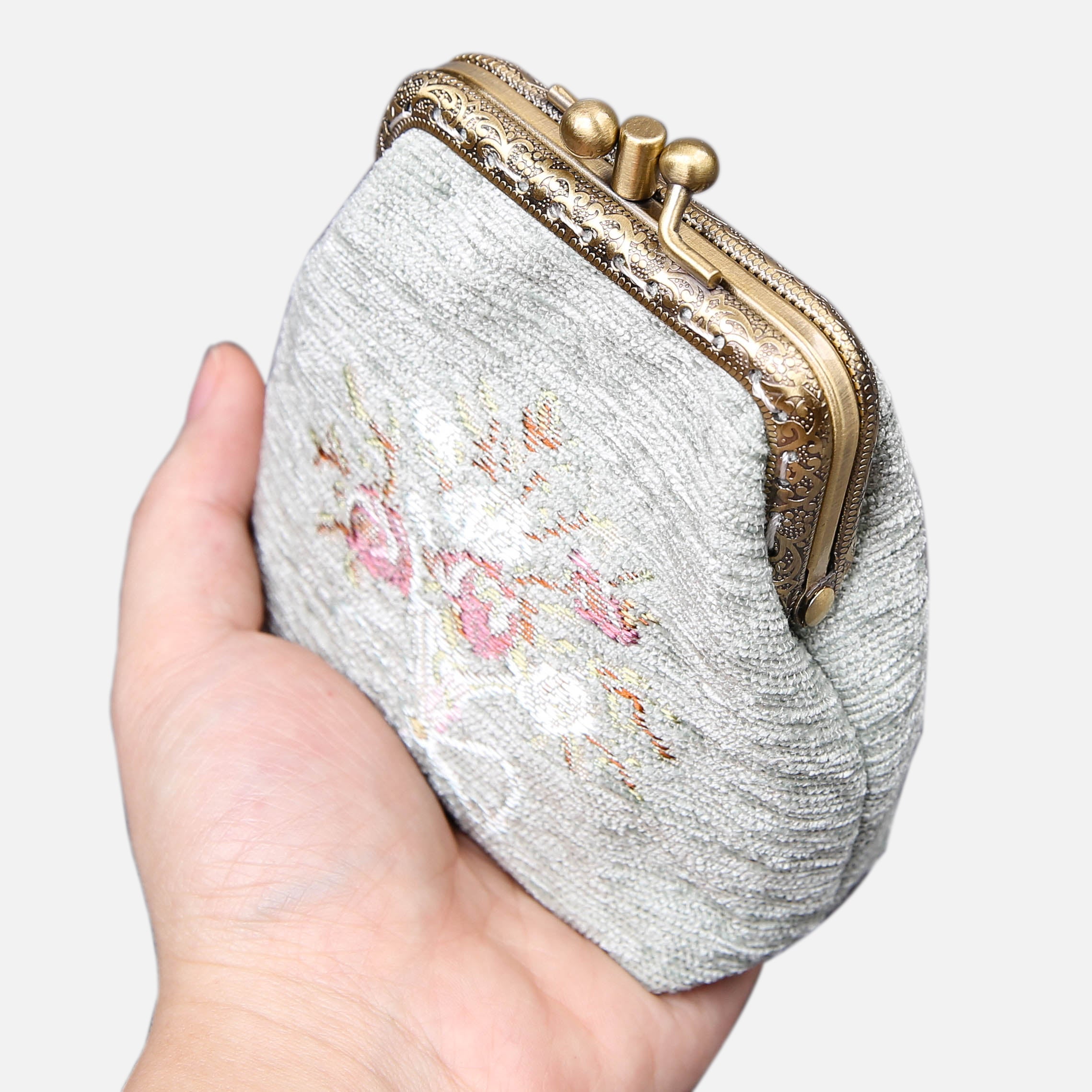 Bouquet Pattern Series Double Kiss Clasp Coin Purse MCW Handmade