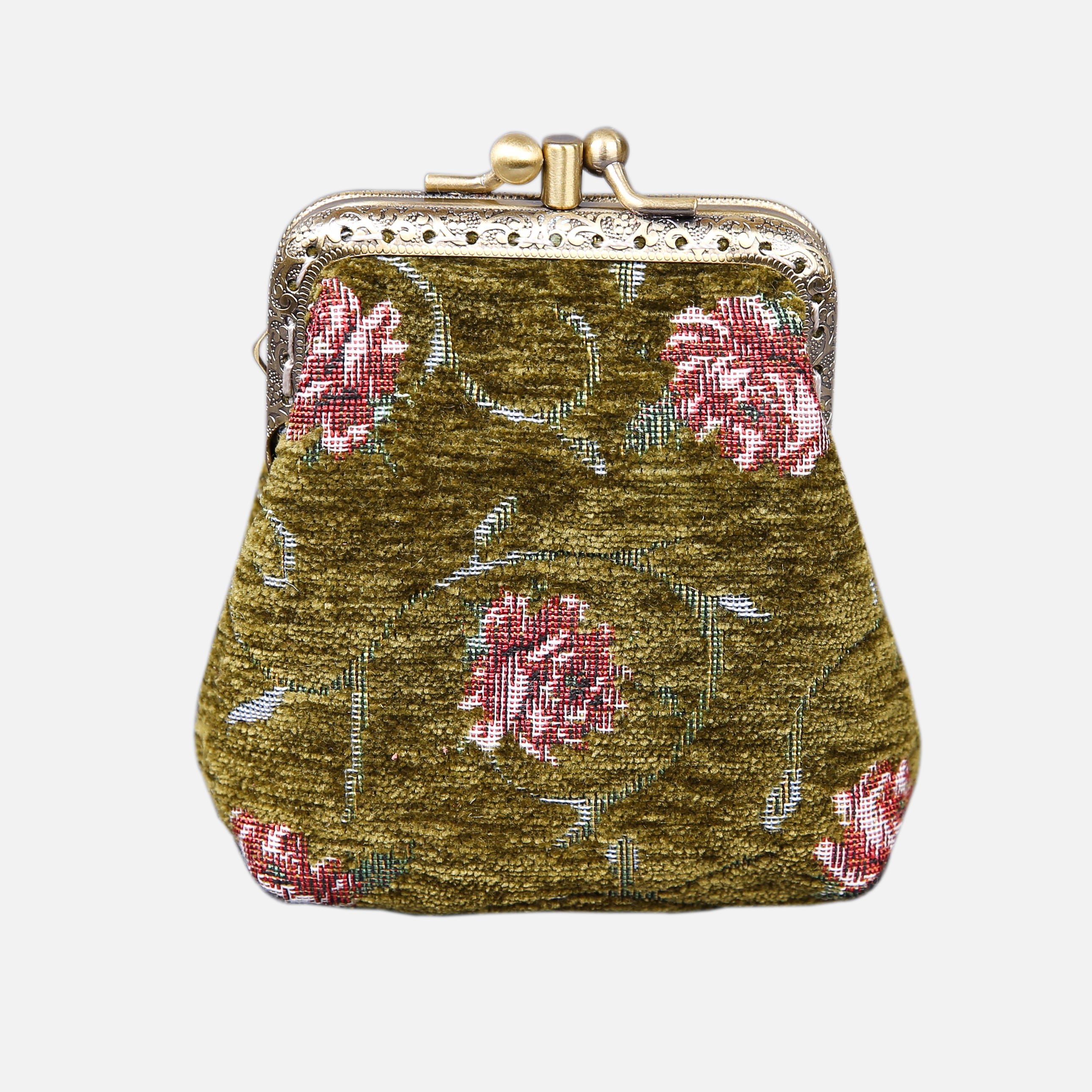 Rose Series Avocado Double Kiss Clasp Coin Purse  MCW Handmade-1