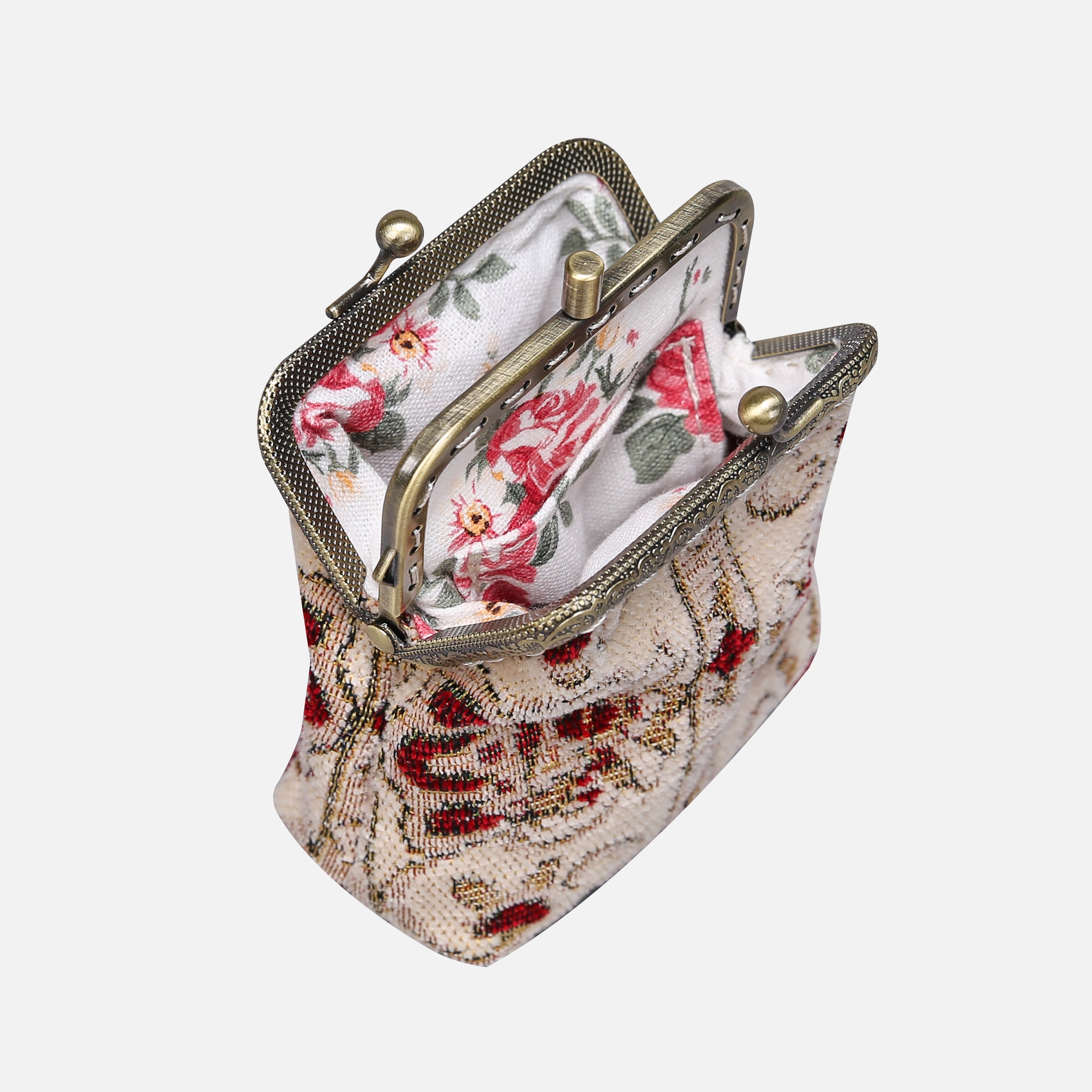 Golden Age Wine Double Kiss Clasp Coin Purse MCW Handmade-5
