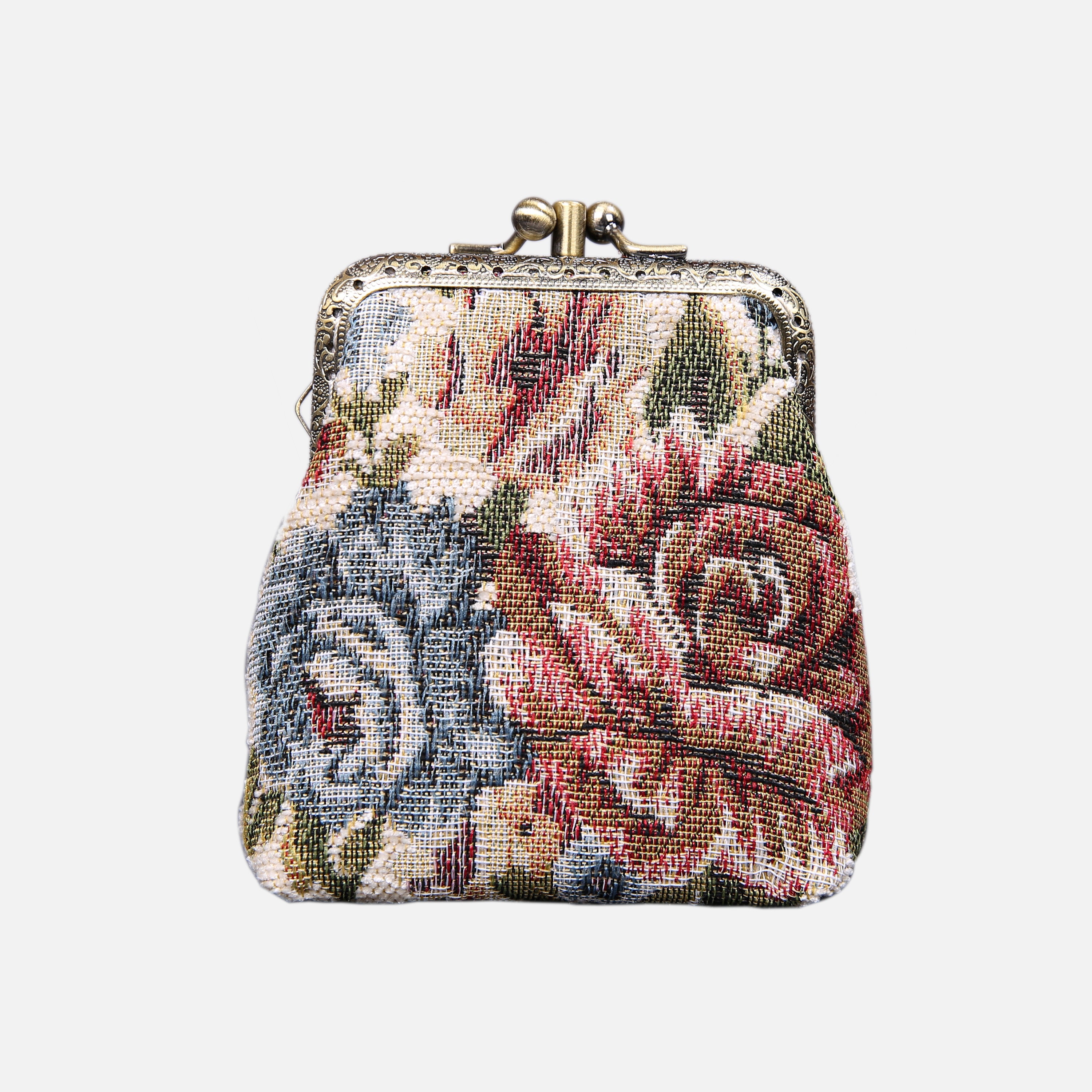Floral Cream Double Kiss Clasp Coin Purse MCW Handmade-2