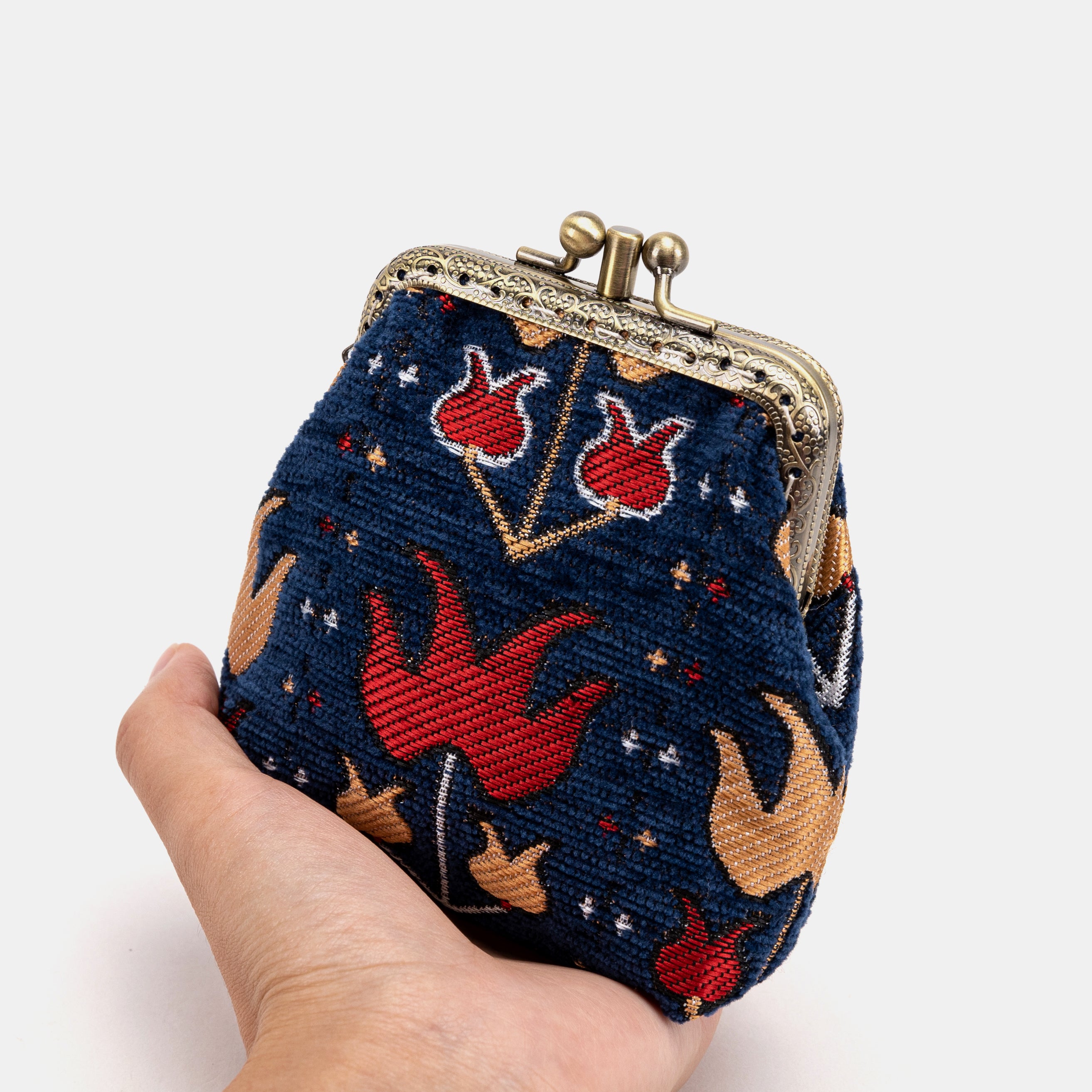 Poppy Bloom Double Kiss Clasp Coin Purse Carpetbag of America