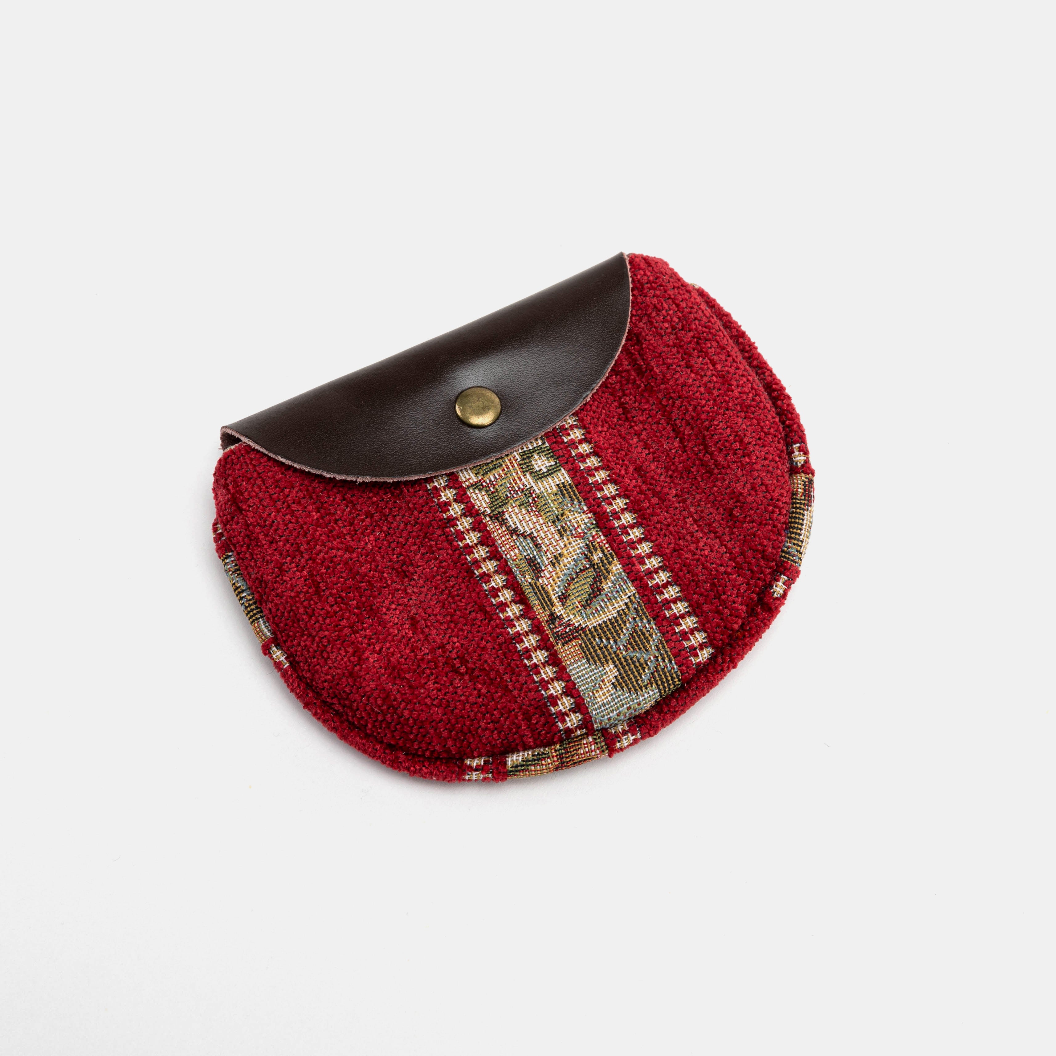 Floral Stripes Series Rosary Bag Carpetbag of America red lay flat