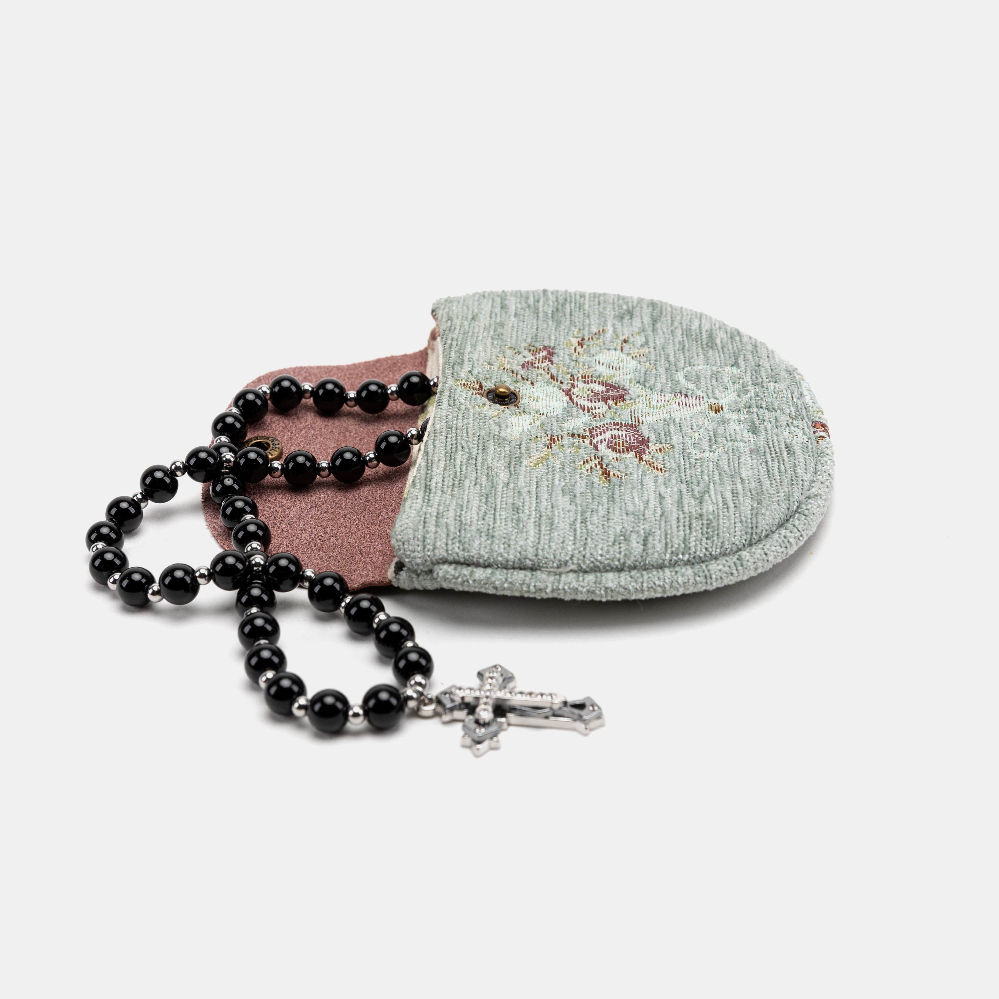 Bouquet Pattern Rosary Bag Carpetbag of America mint