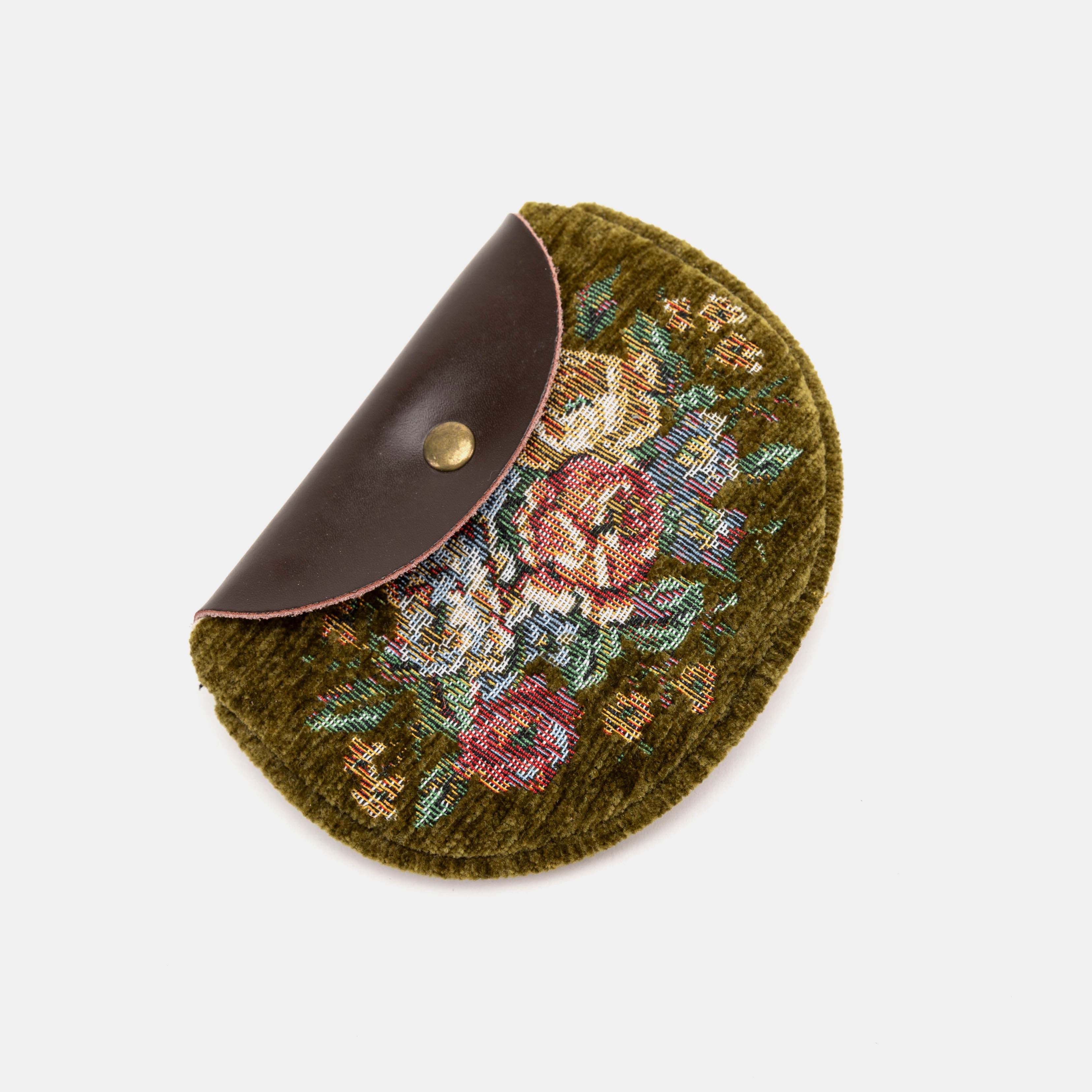 Rose Series Avocado Rosary Bag Carpetbag of America lay flat