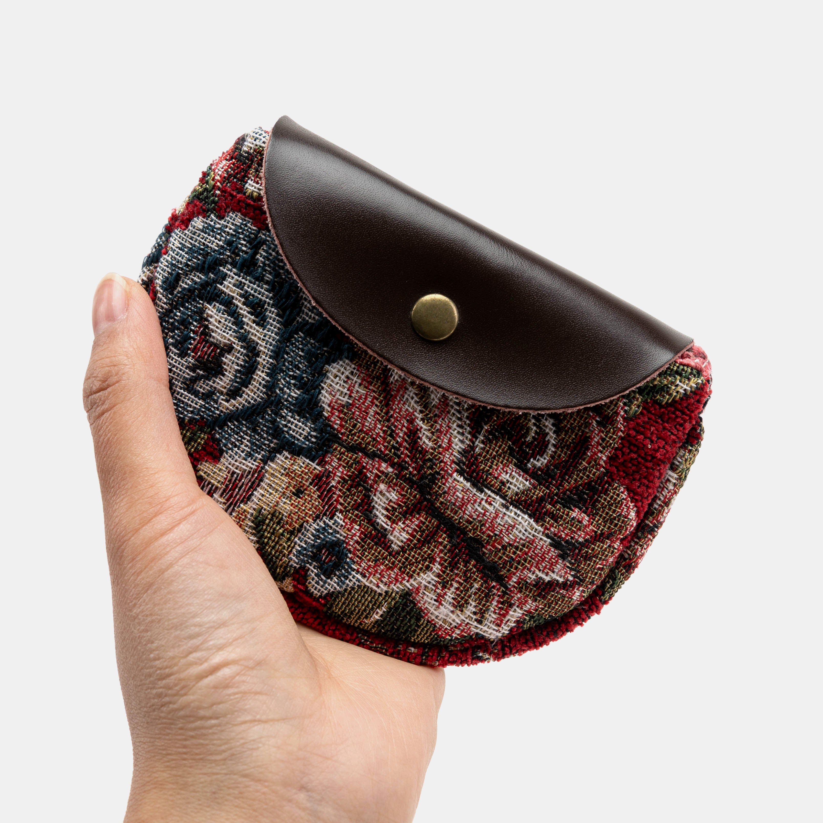 Floral Red Rosary Bag Carpetbag of America holding