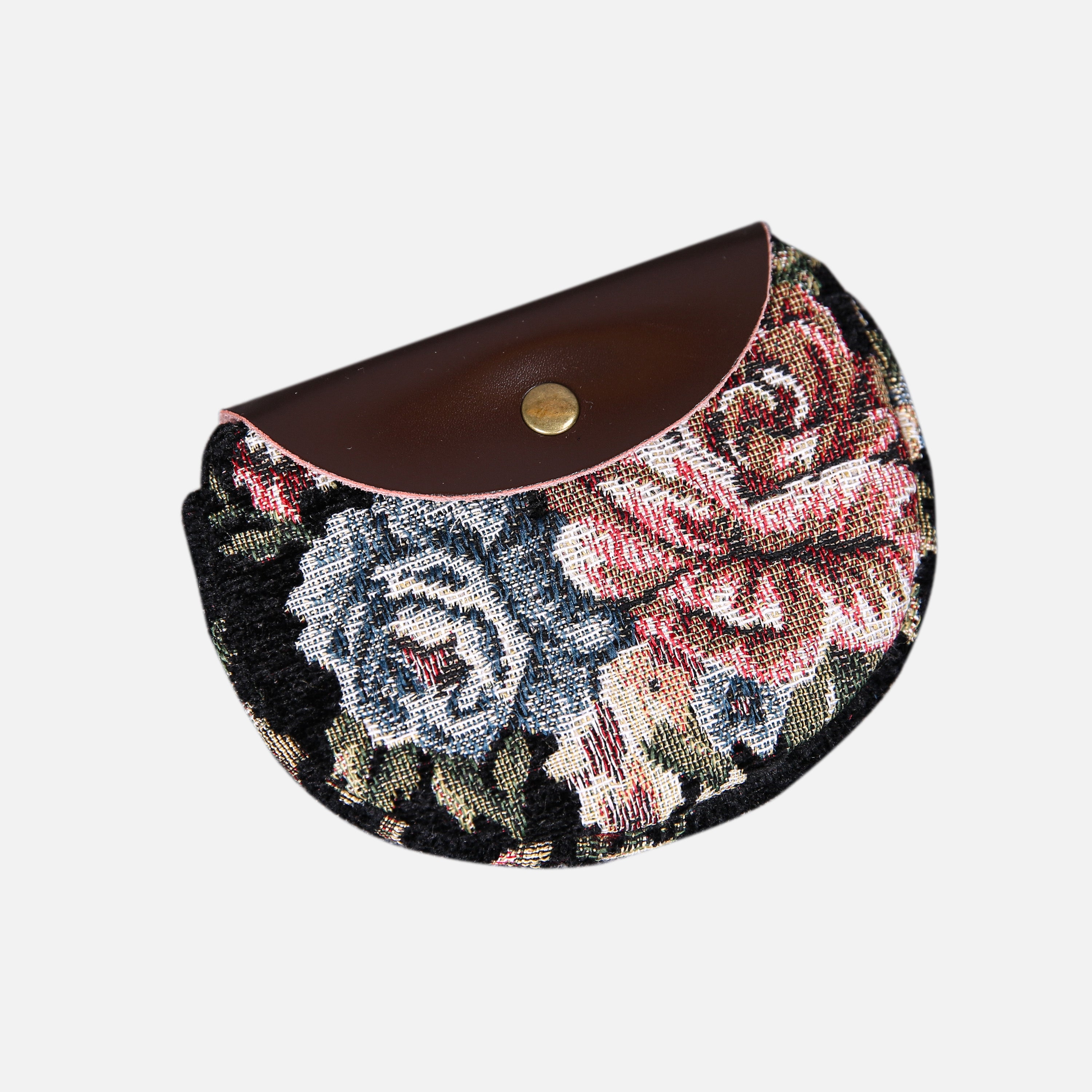 Floral Black Flap Coin Purse MCW Handmade-2