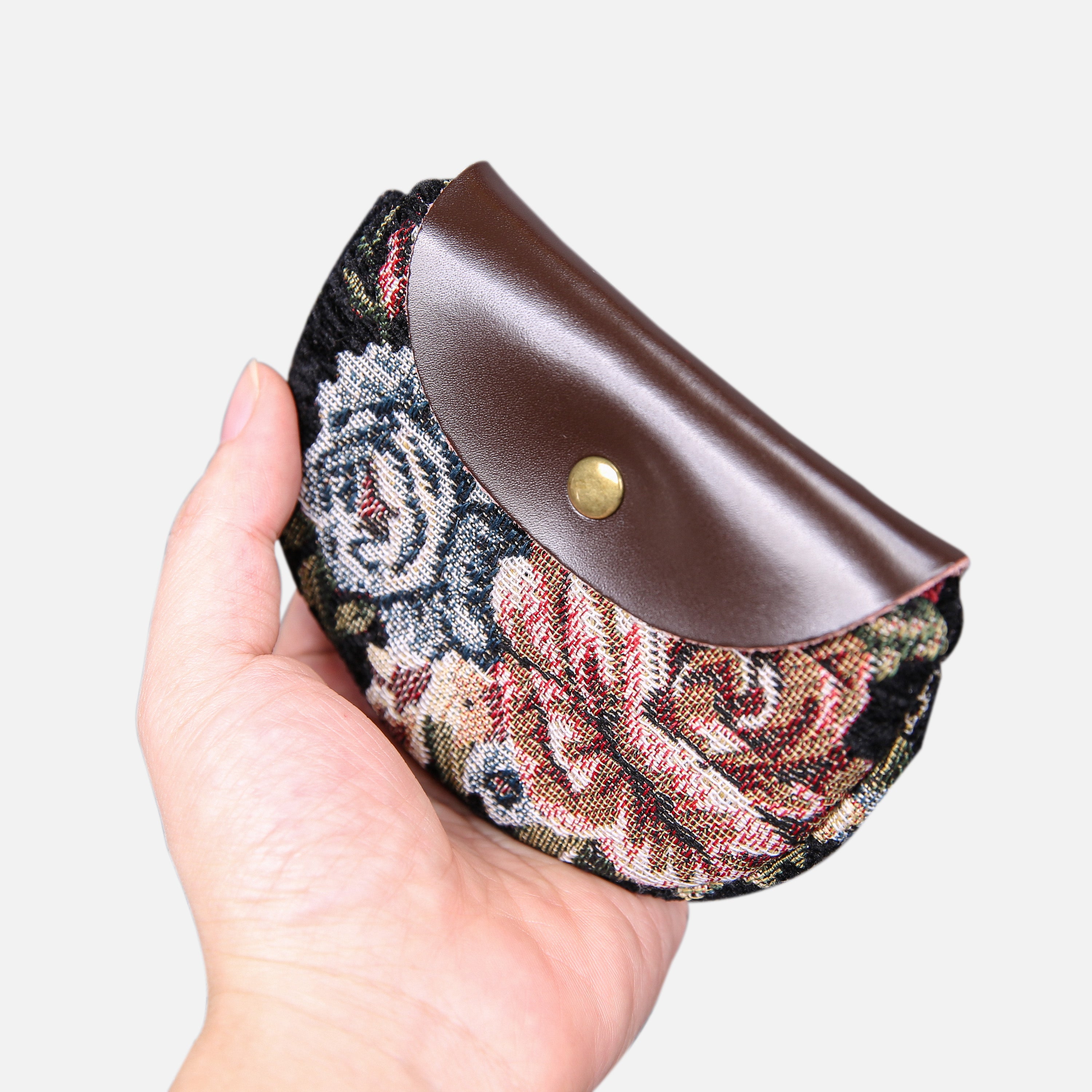 Floral Black Flap Coin Purse  MCW Handmade
