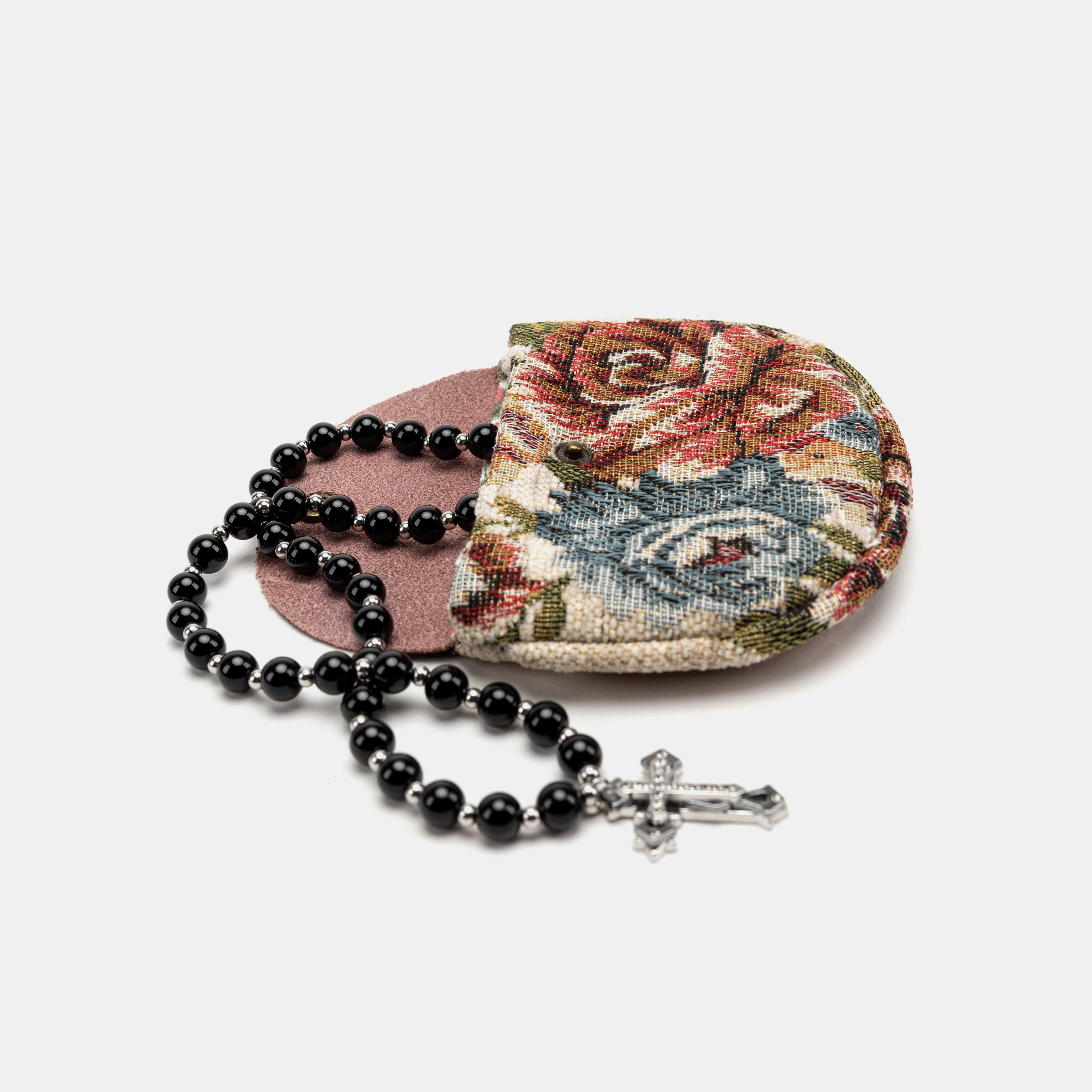 Floral Cream Rosary Bag Carpetbag of America main