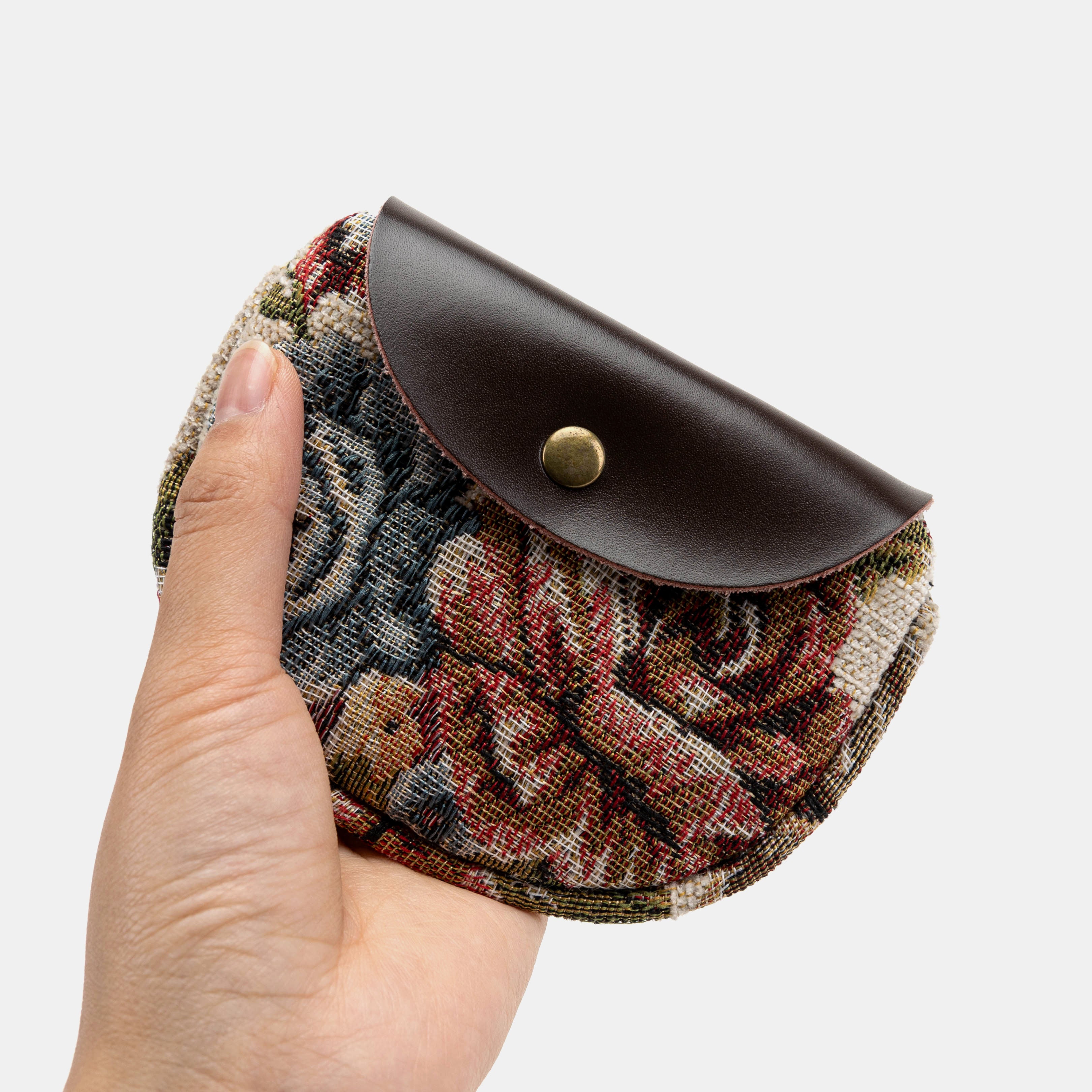 Floral Cream Rosary Bag Carpetbag of America holding