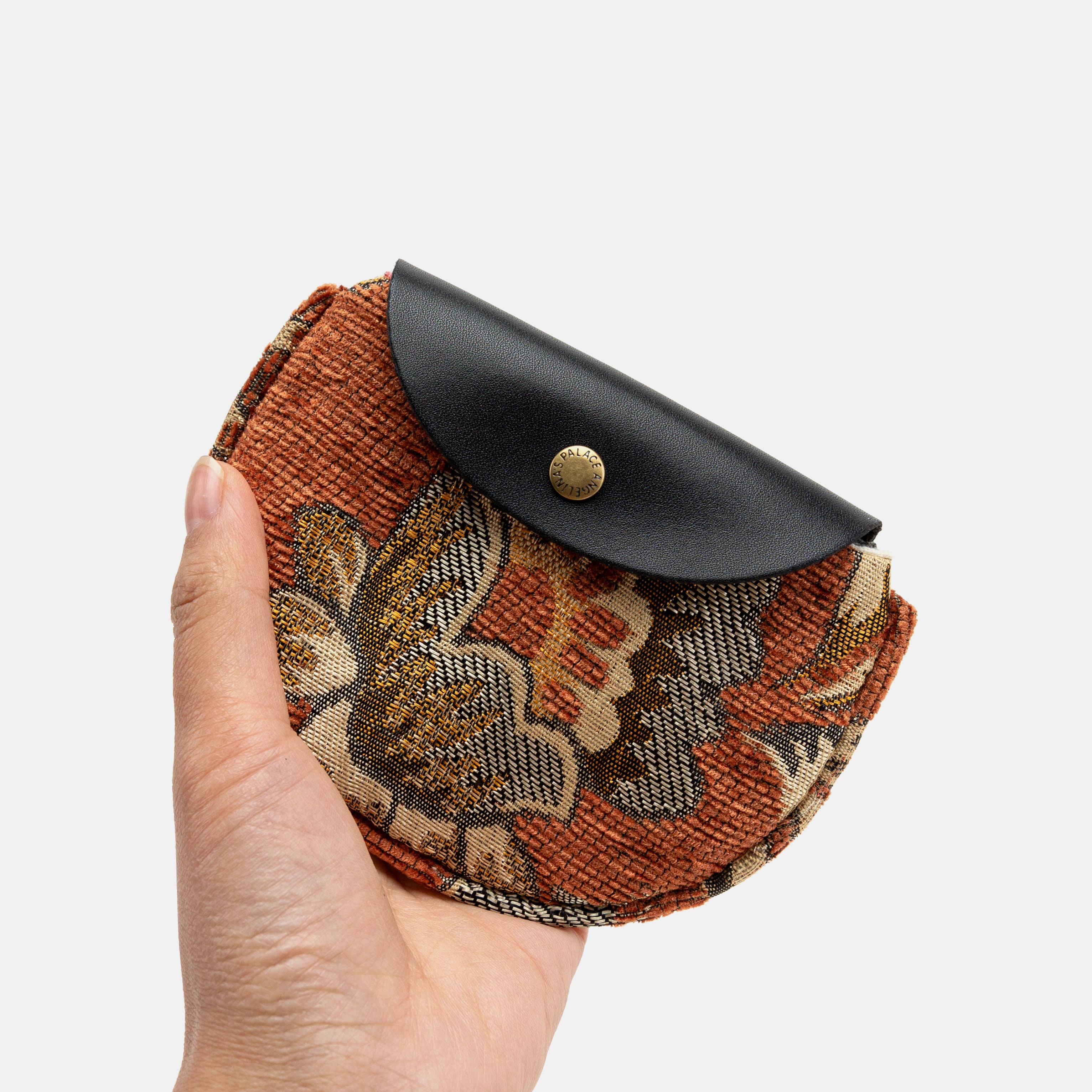 Paisley Orange Rosary Bag Carpetbag of America holding