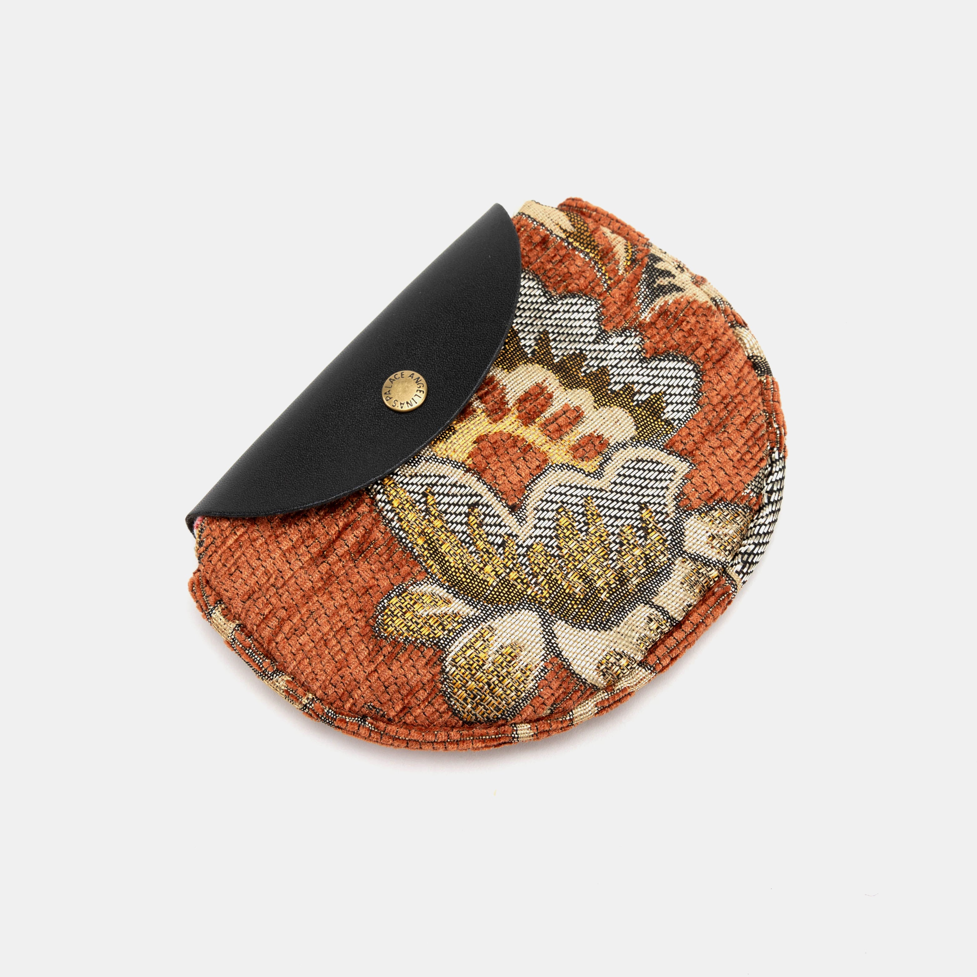 Paisley Orange Rosary Bag Carpetbag of America lay flat