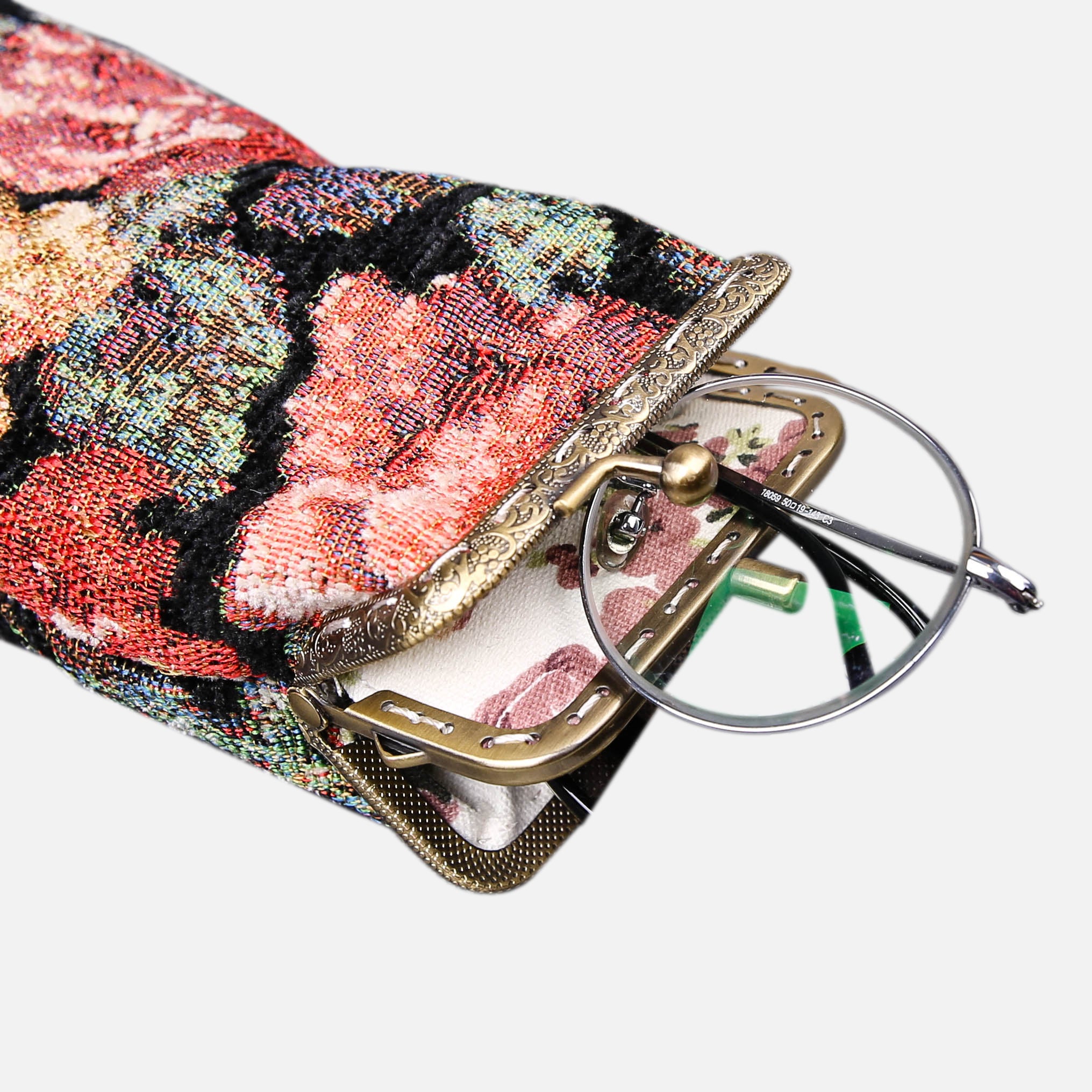 Floral Rose Carpet Eyeglasses Case MCW Handmade-3