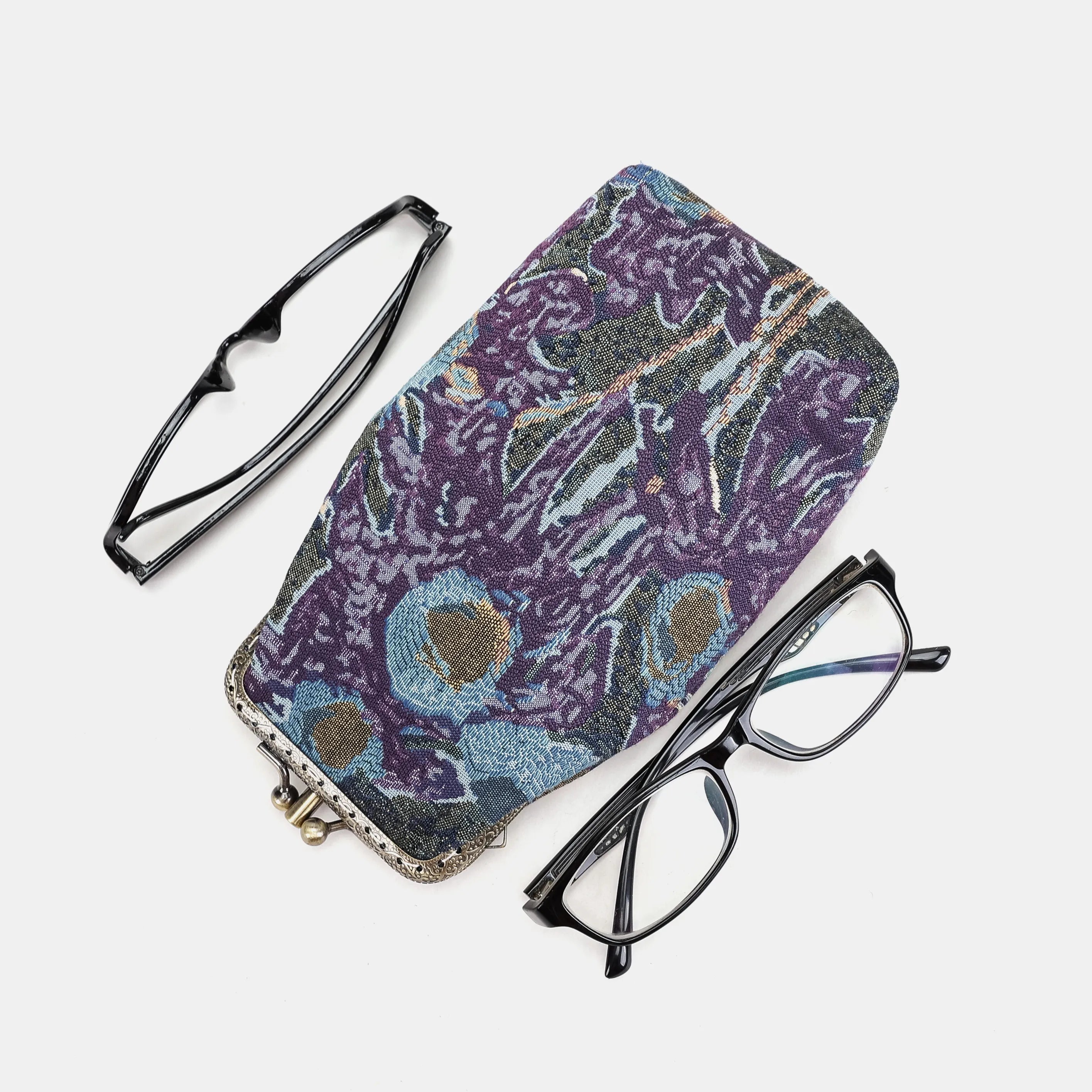 Eyeglasses Carpet Case Abstract Blue with two glasses