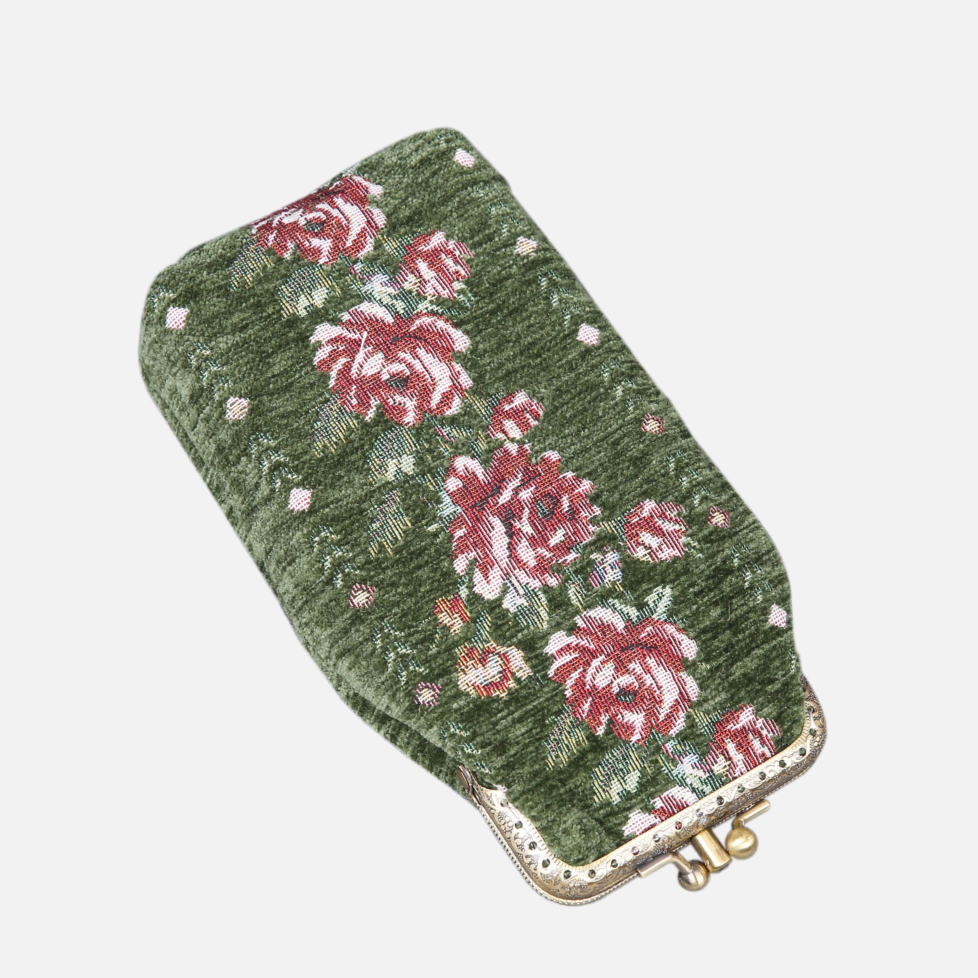 Rose Series Arugula Green Carpet Eyeglasses Case  MCW Handmade-1
