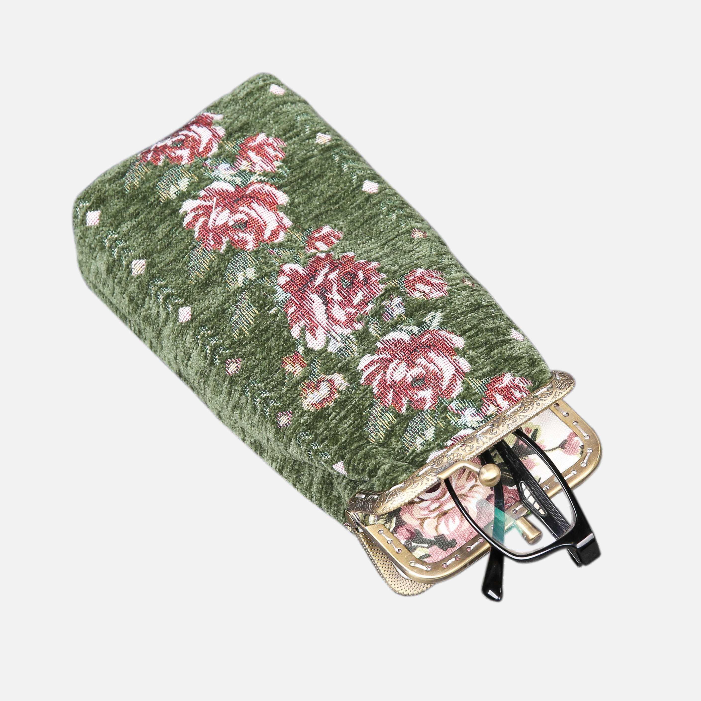 Rose Series Arugula Green Carpet Eyeglasses Case MCW Handmade-3