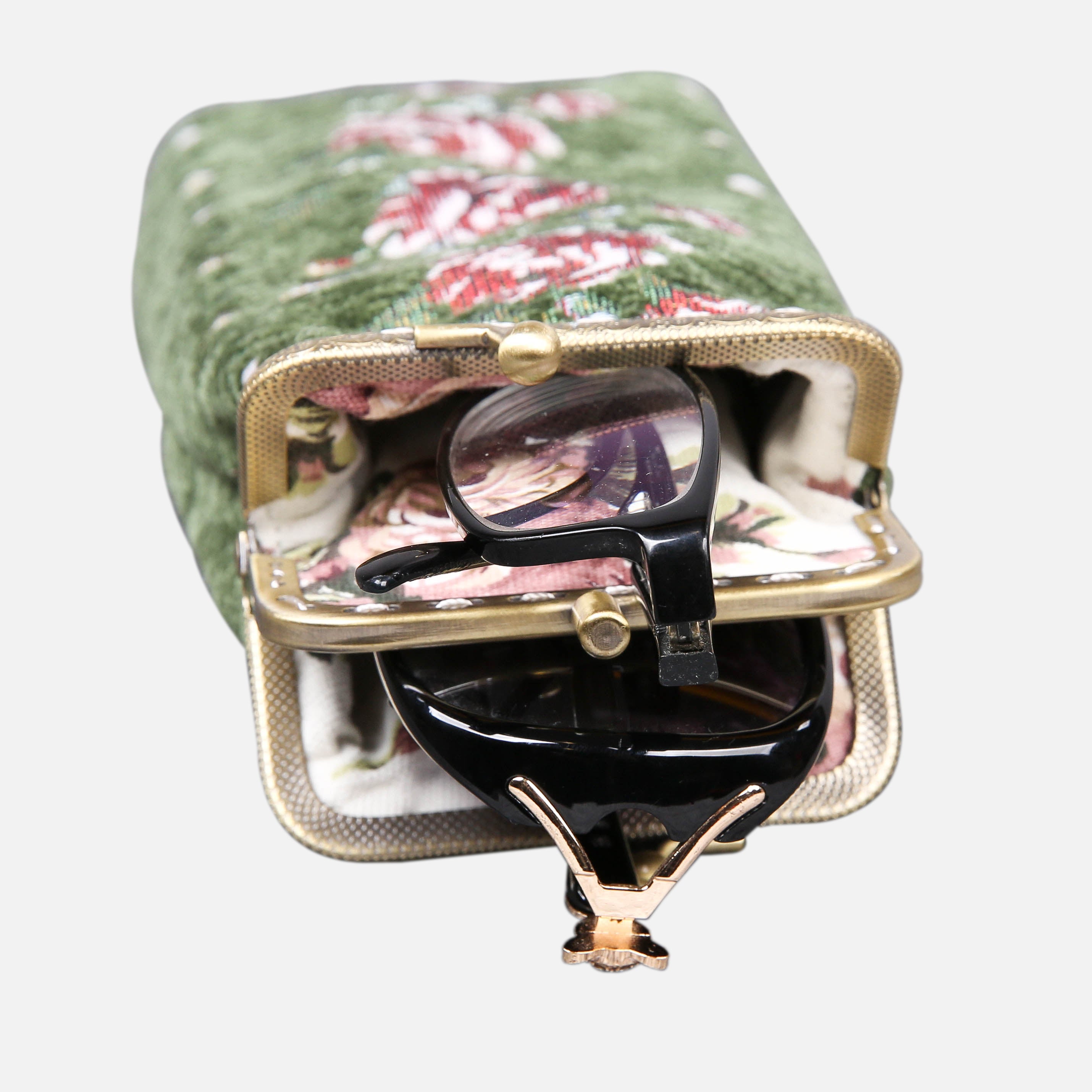 Rose Series Arugula Green Carpet Eyeglasses Case MCW Handmade-4