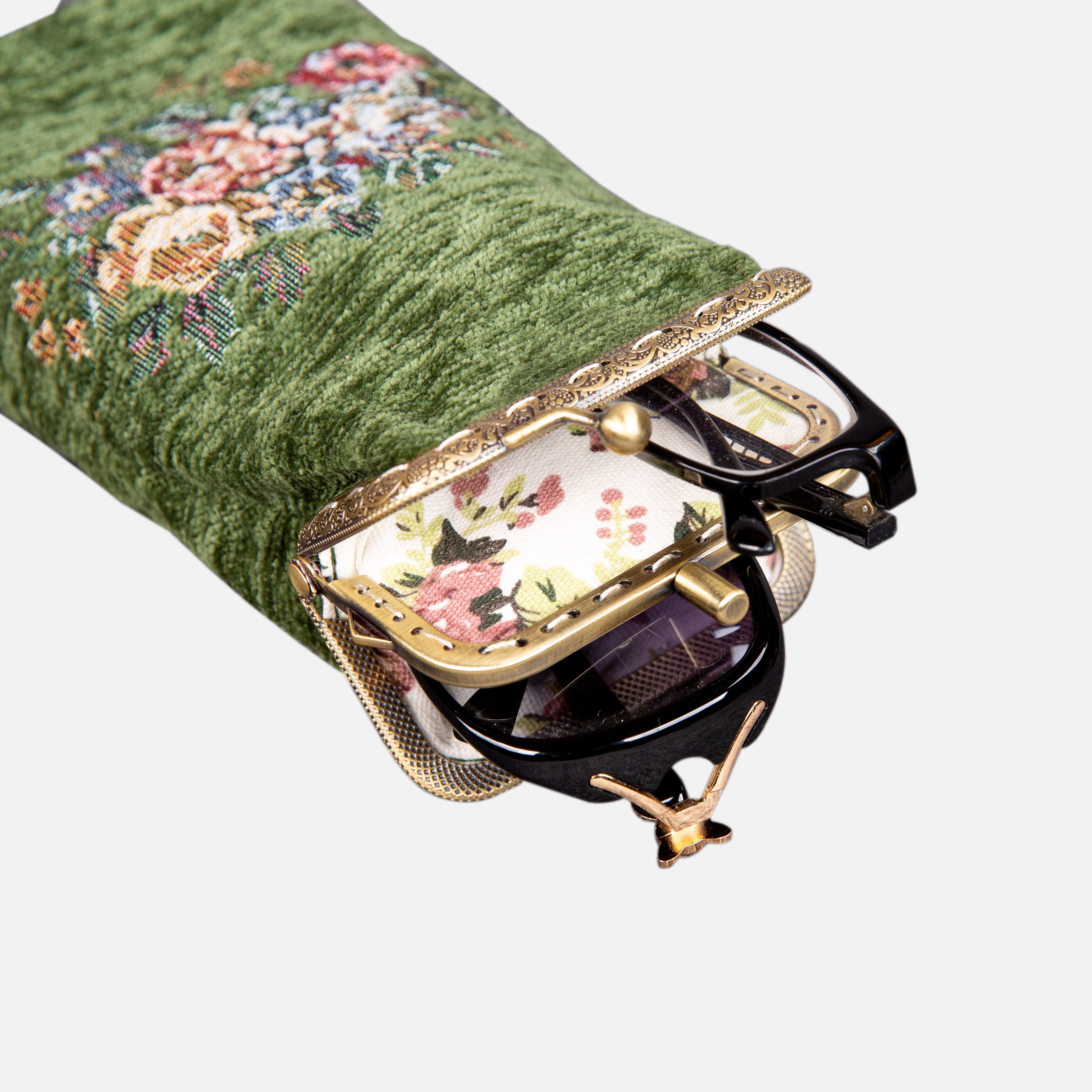 Bouquet Carpet Eyeglasses Case MCW Handmade in use
