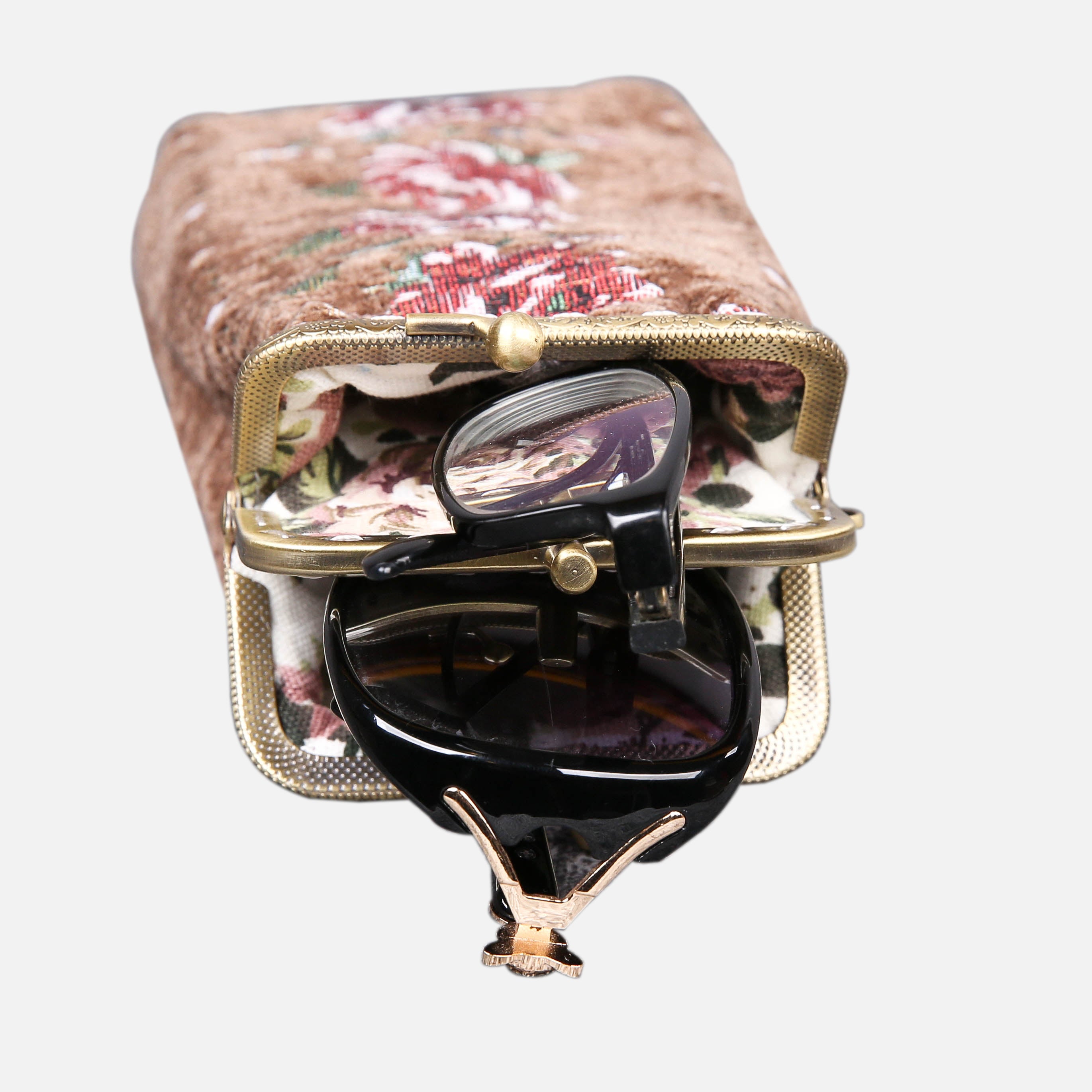 Rose Series Coffee Carpet Eyeglasses Case MCW Handmade-2