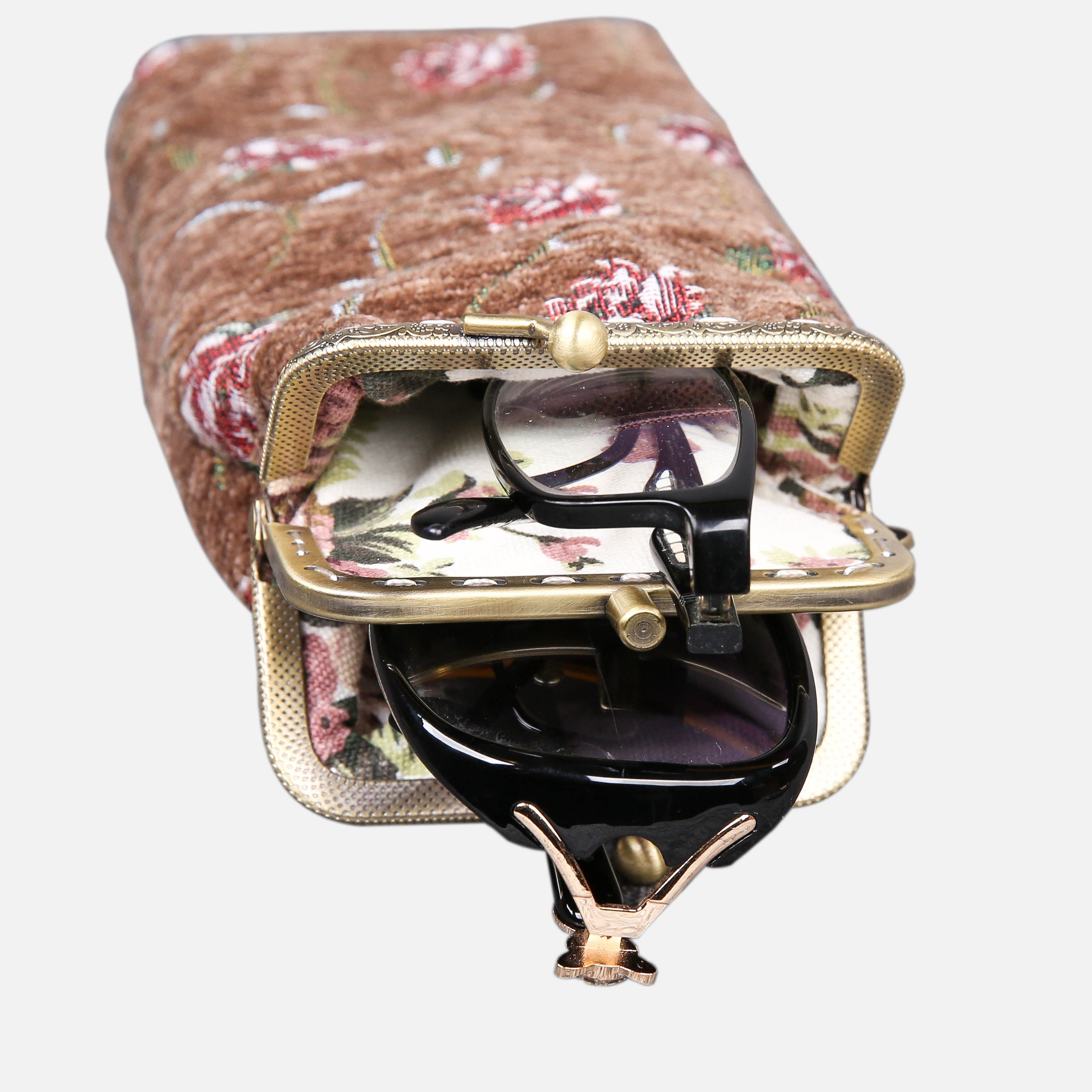 Rose Series Coffee Carpet Eyeglasses Case MCW Handmade-5