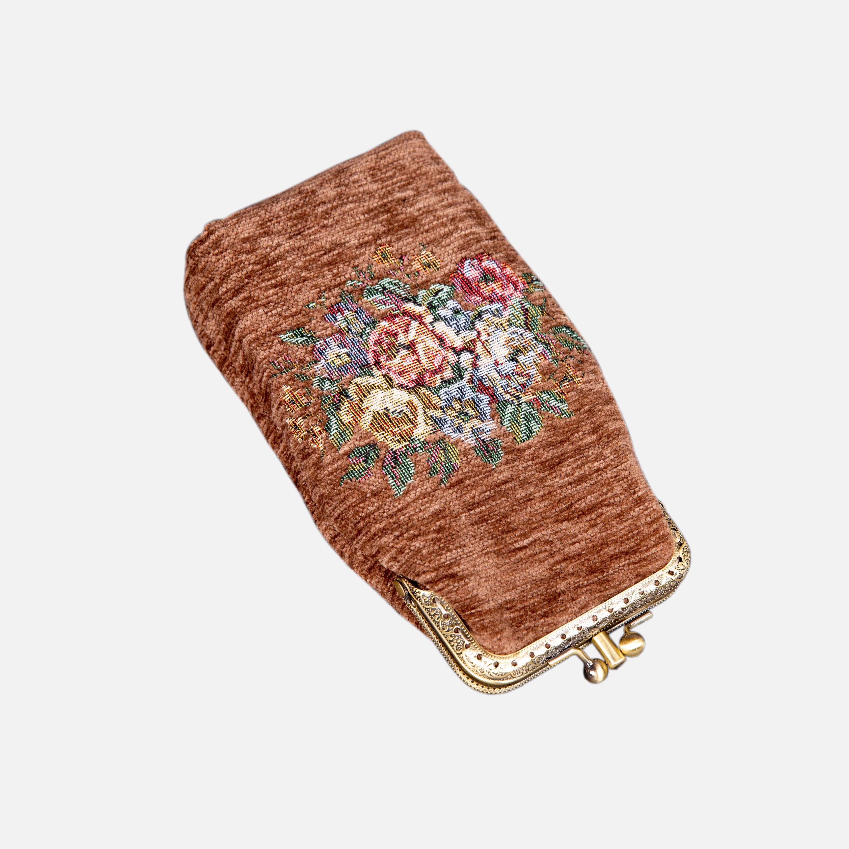 Bouquet Carpet Eyeglasses Case MCW Handmade Coffee