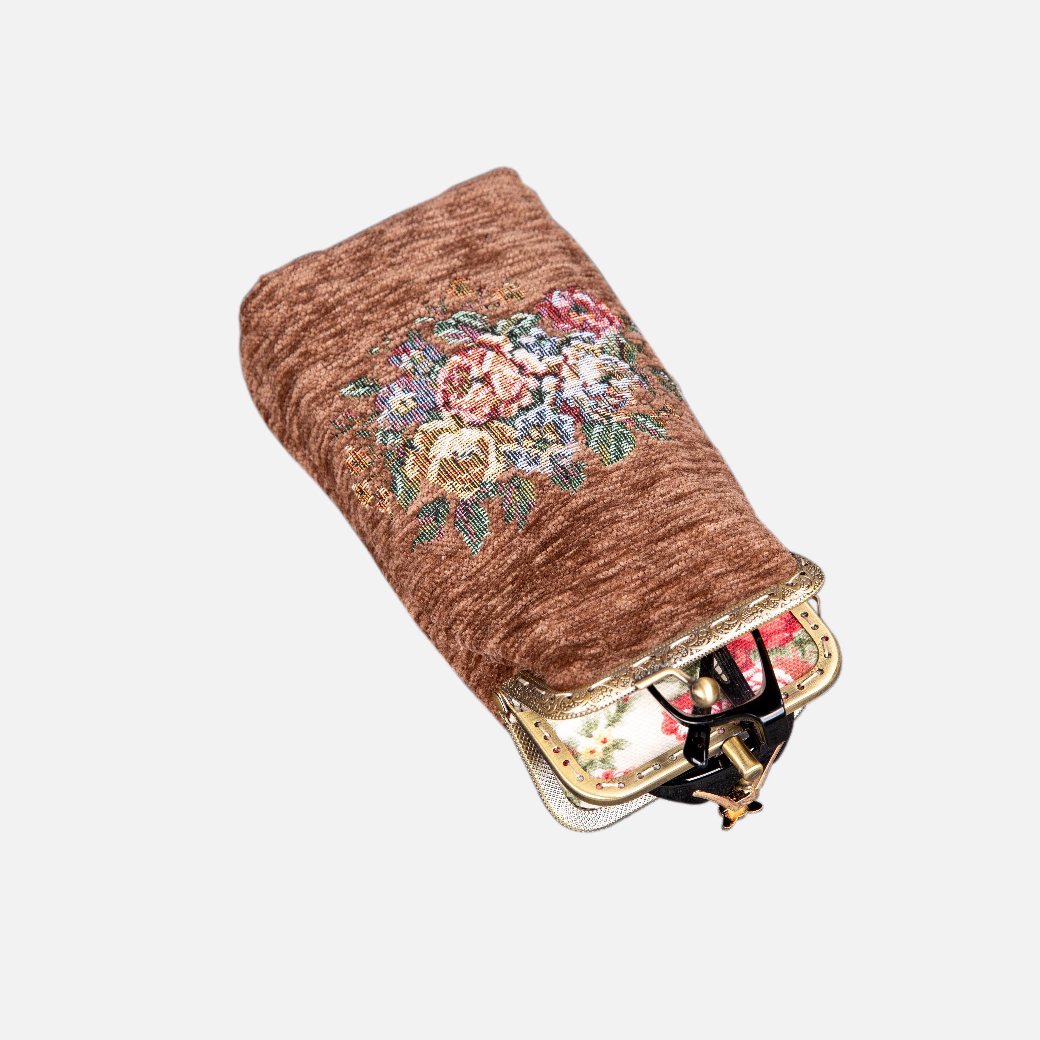 Bouquet Carpet Eyeglasses Case MCW Handmade Coffee