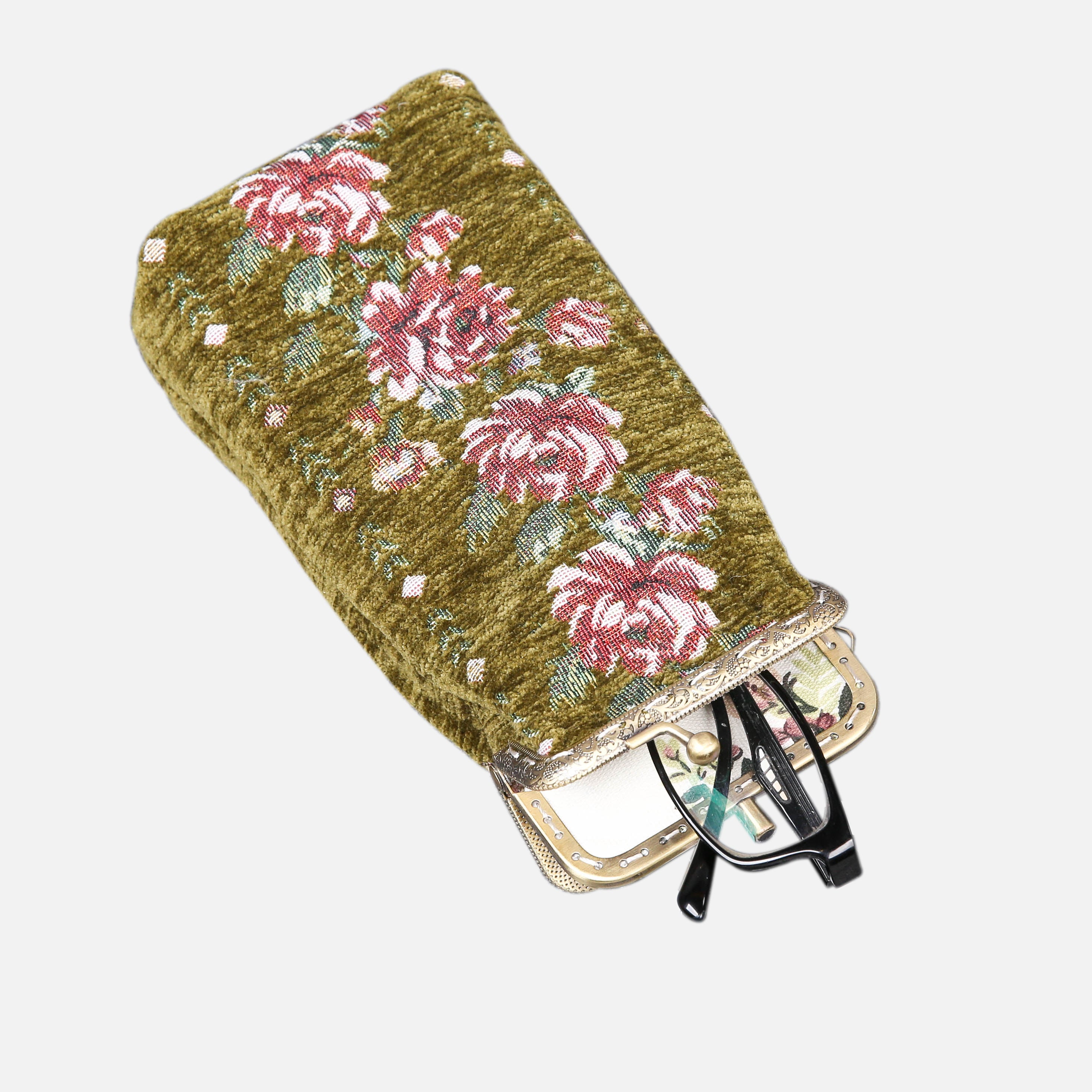 Rose Series Avocado Carpet Eyeglasses Case MCW Handmade-2