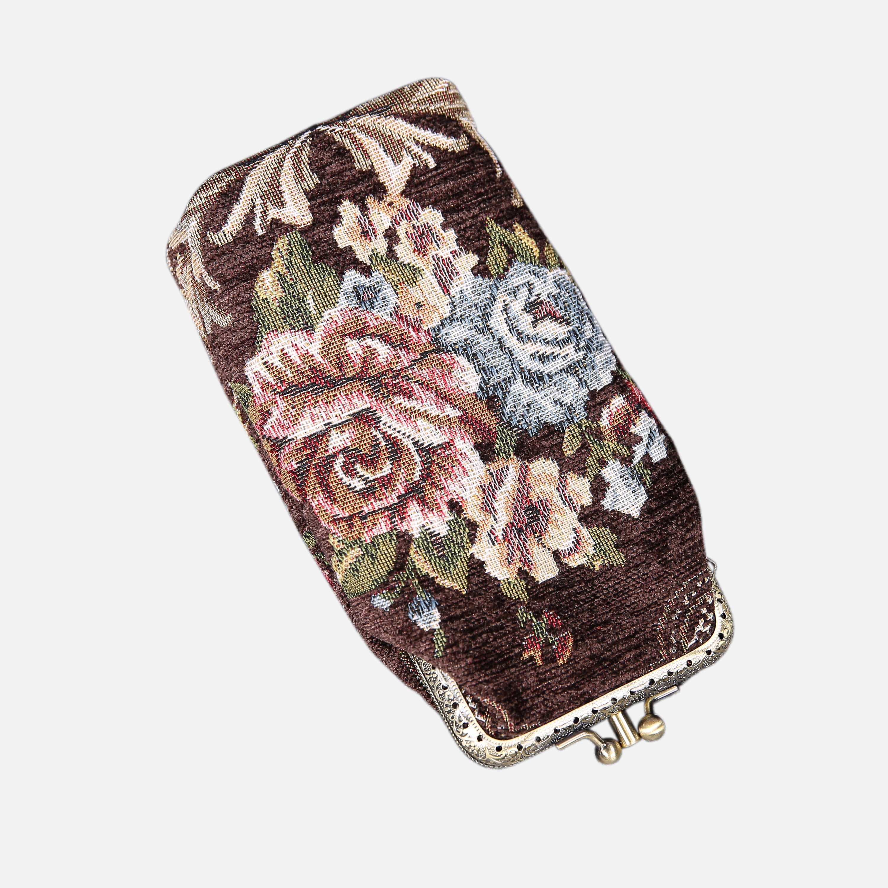 Floral Brown Carpet Eyeglasses Case MCW Handmade