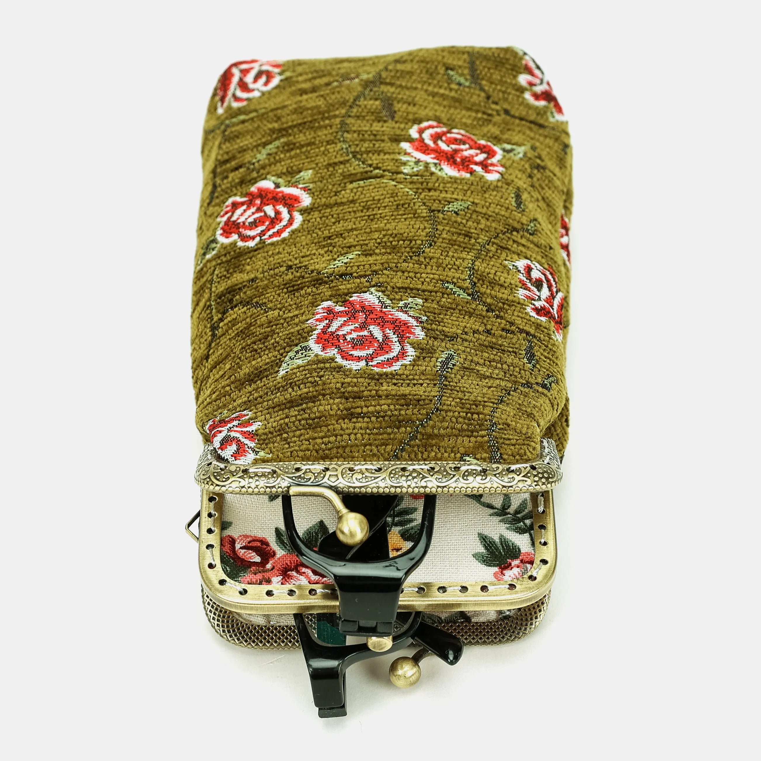 Climbing Rose Avocado Eyeglasses Carpet Case Carpetbag of America top