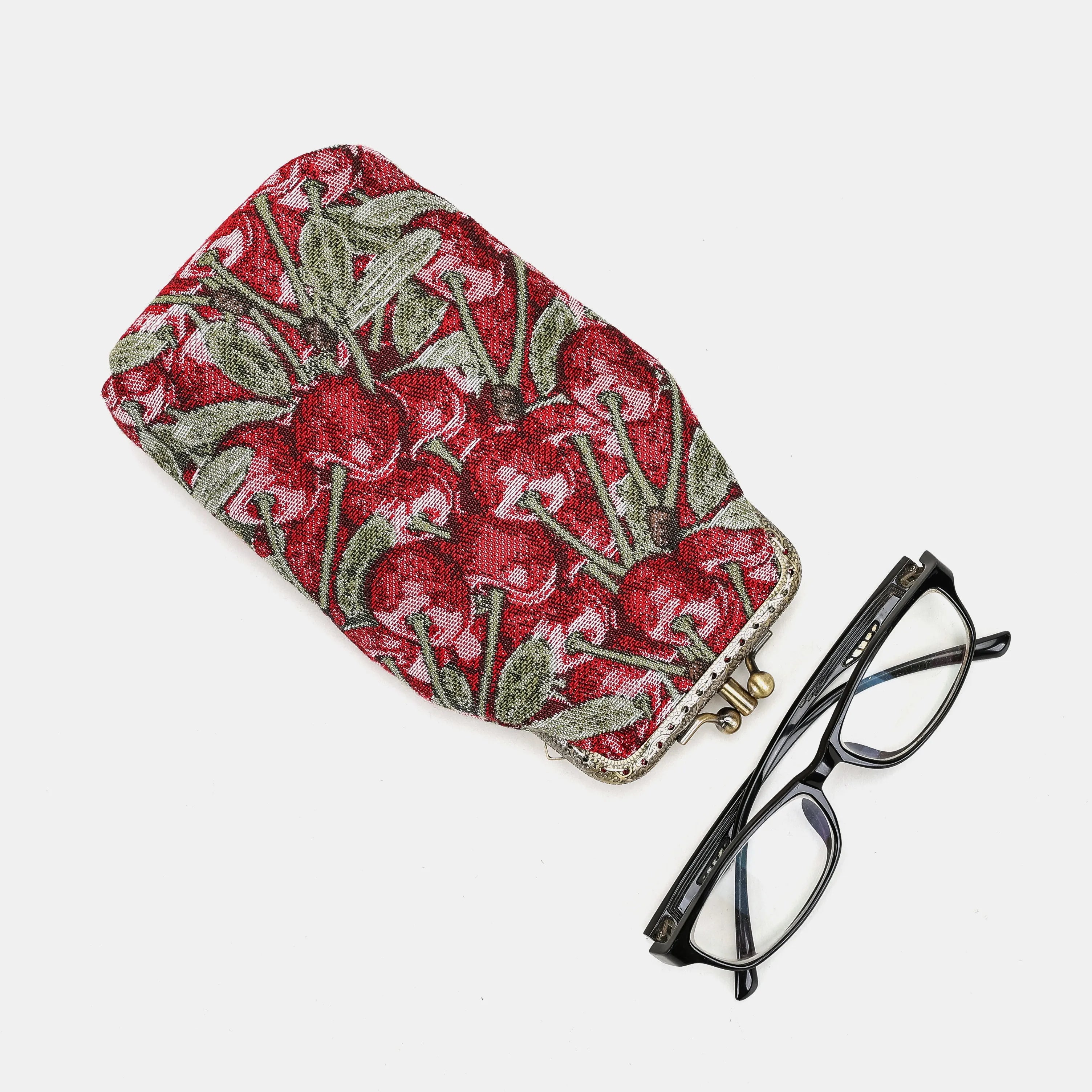 Cherry Cascade/Black Carpet Eyeglasses Case with glasses