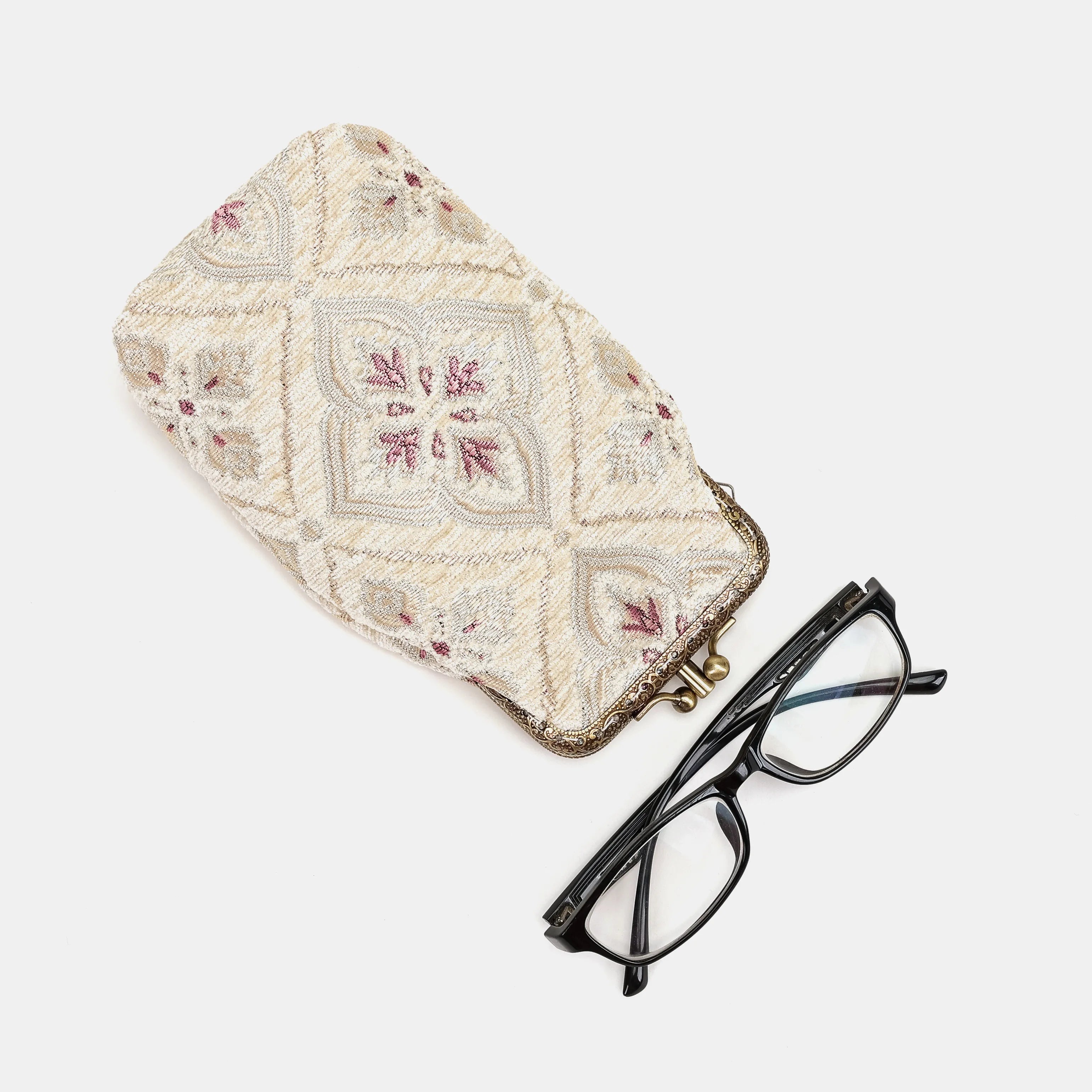 Ethnic Cream Carpet Eyeglasses Case Carpetbag of America comparison-4