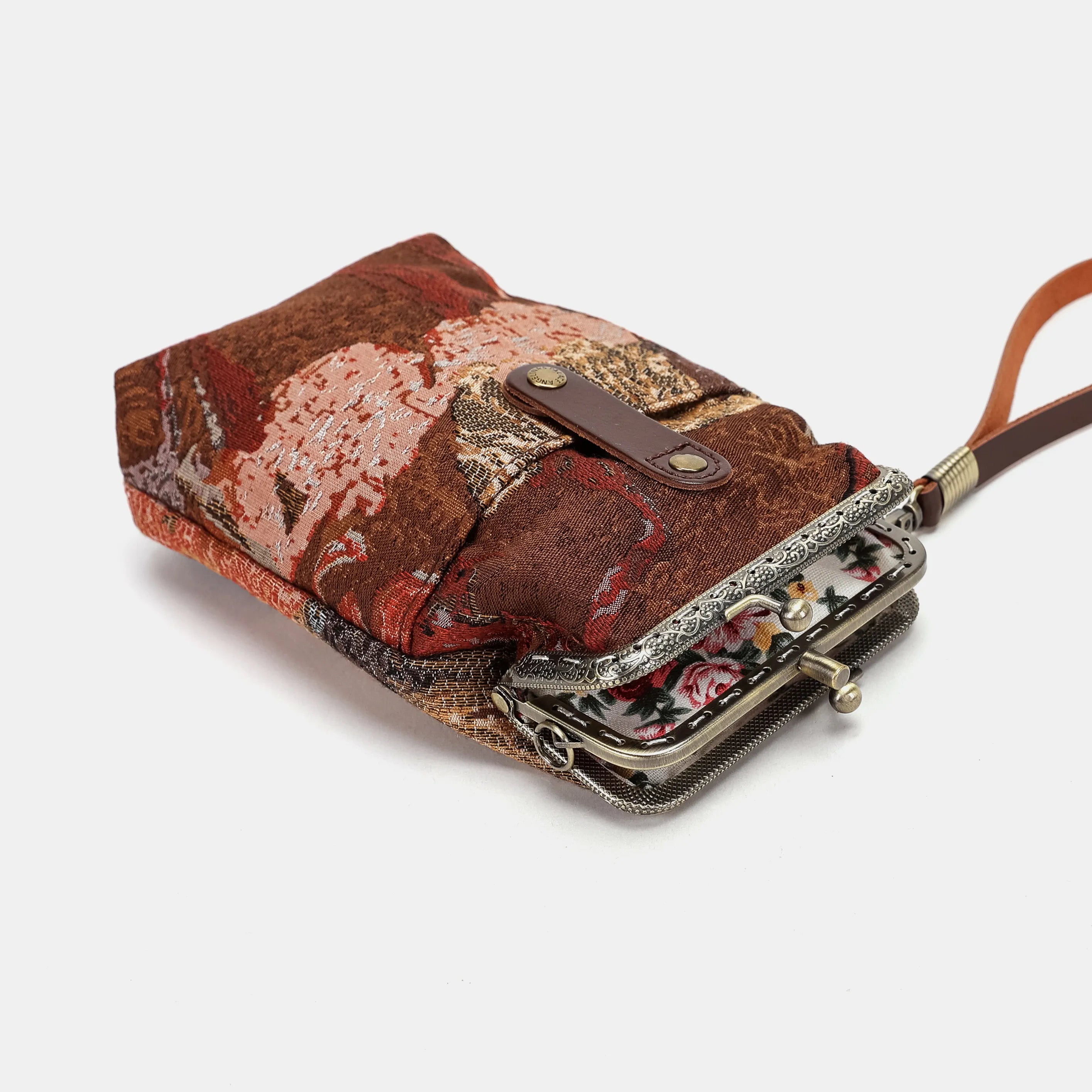 Abstract Brown Phone Carpet Case of America open to the side