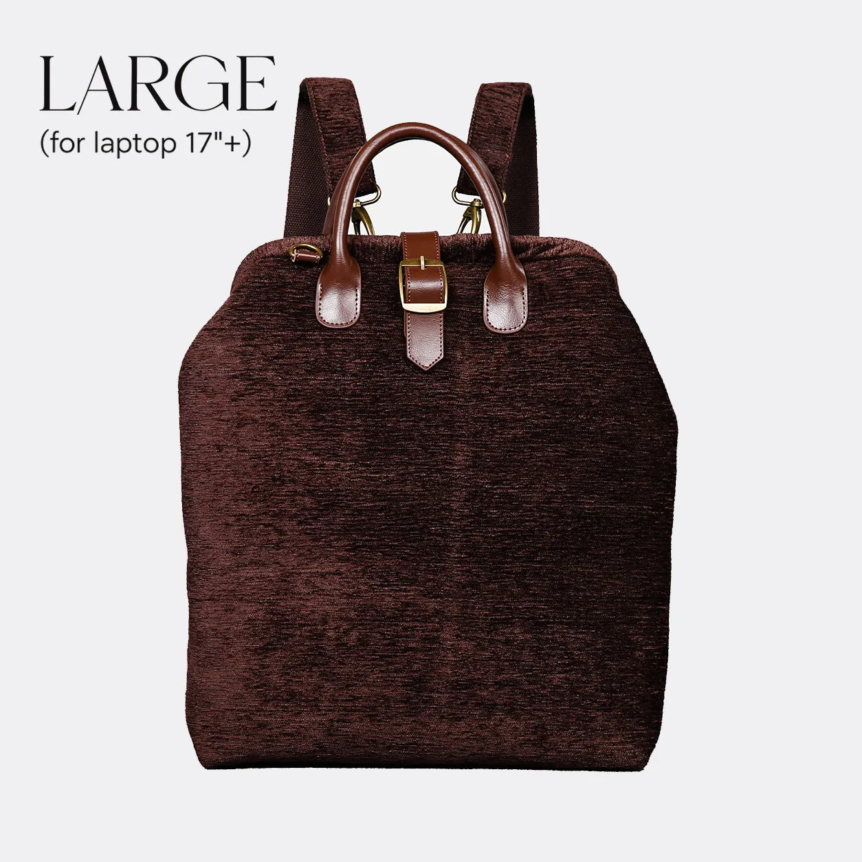 Solid Coffee Carpet Large Laptop Backpack Carpetbag of America main