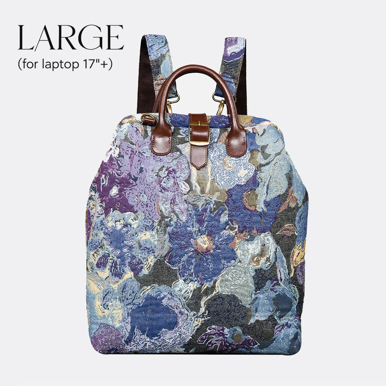 Abstract Blue Carpet Large Laptop Backpack Carpetbag of America main
