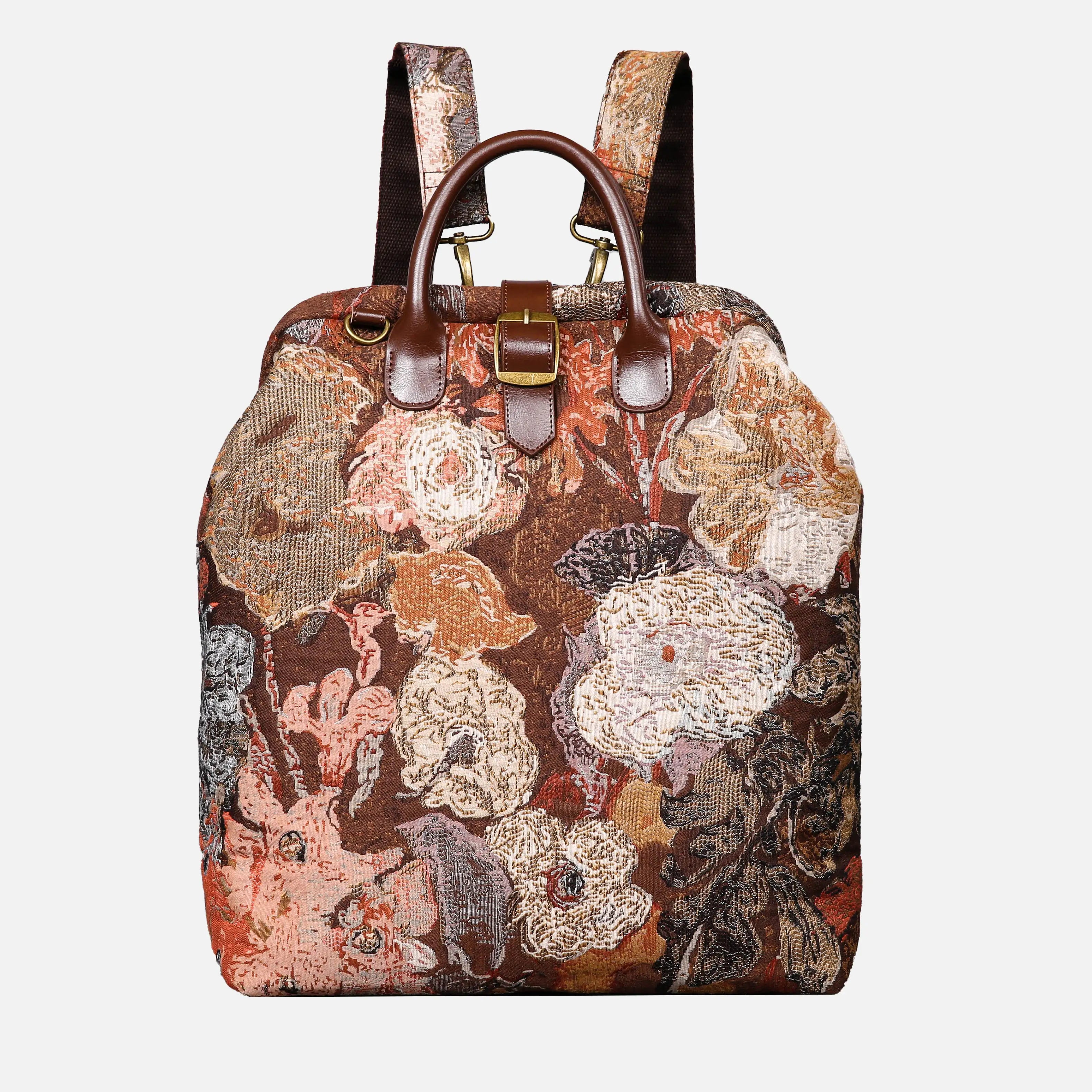Abstract Brown Carpet Laptop Backpack Carpetbag of America main