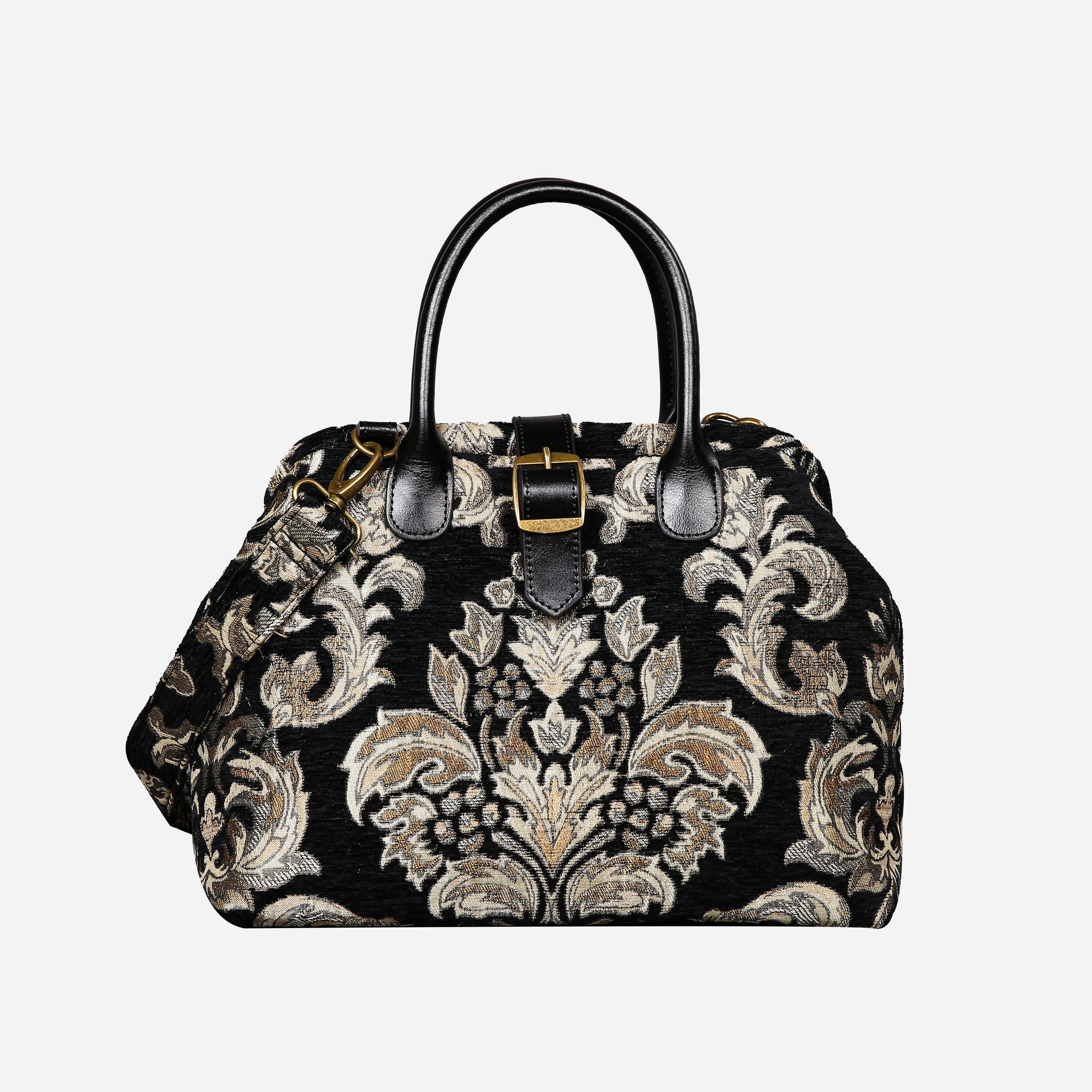 Victorian Blossom BLK-GOLD Carpet Handbag Purse carpet bag MCW Handmade