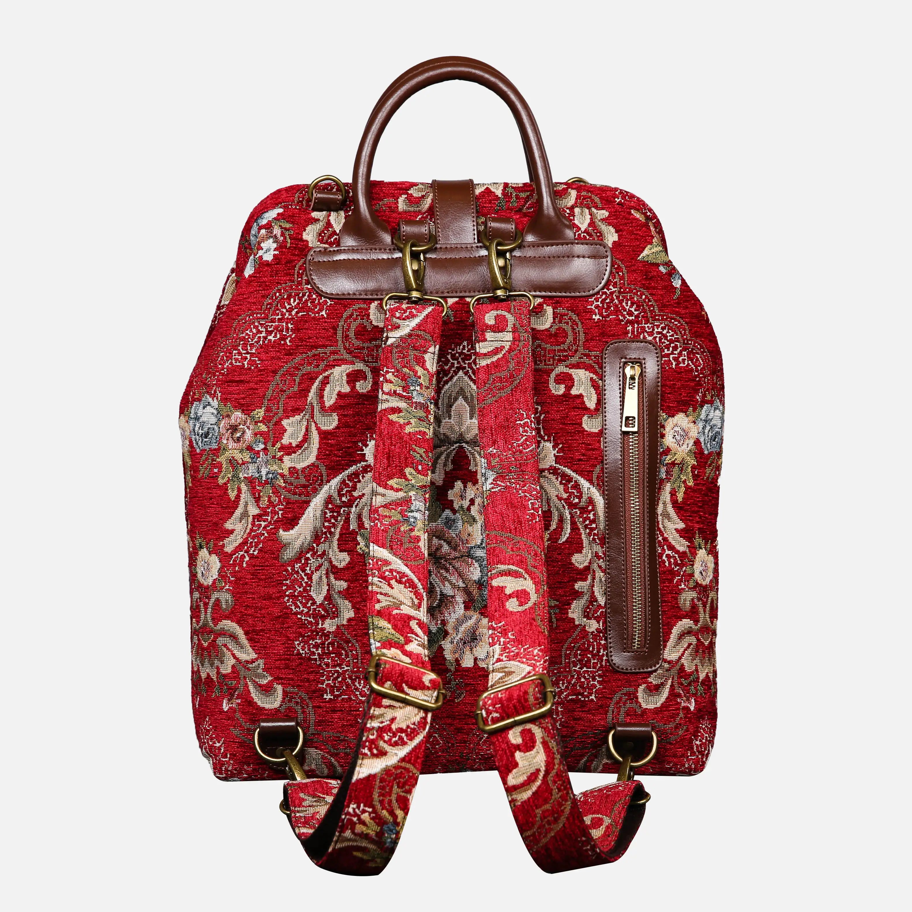 Floral Red Carpet Laptop Backpack Carpetbag of America back