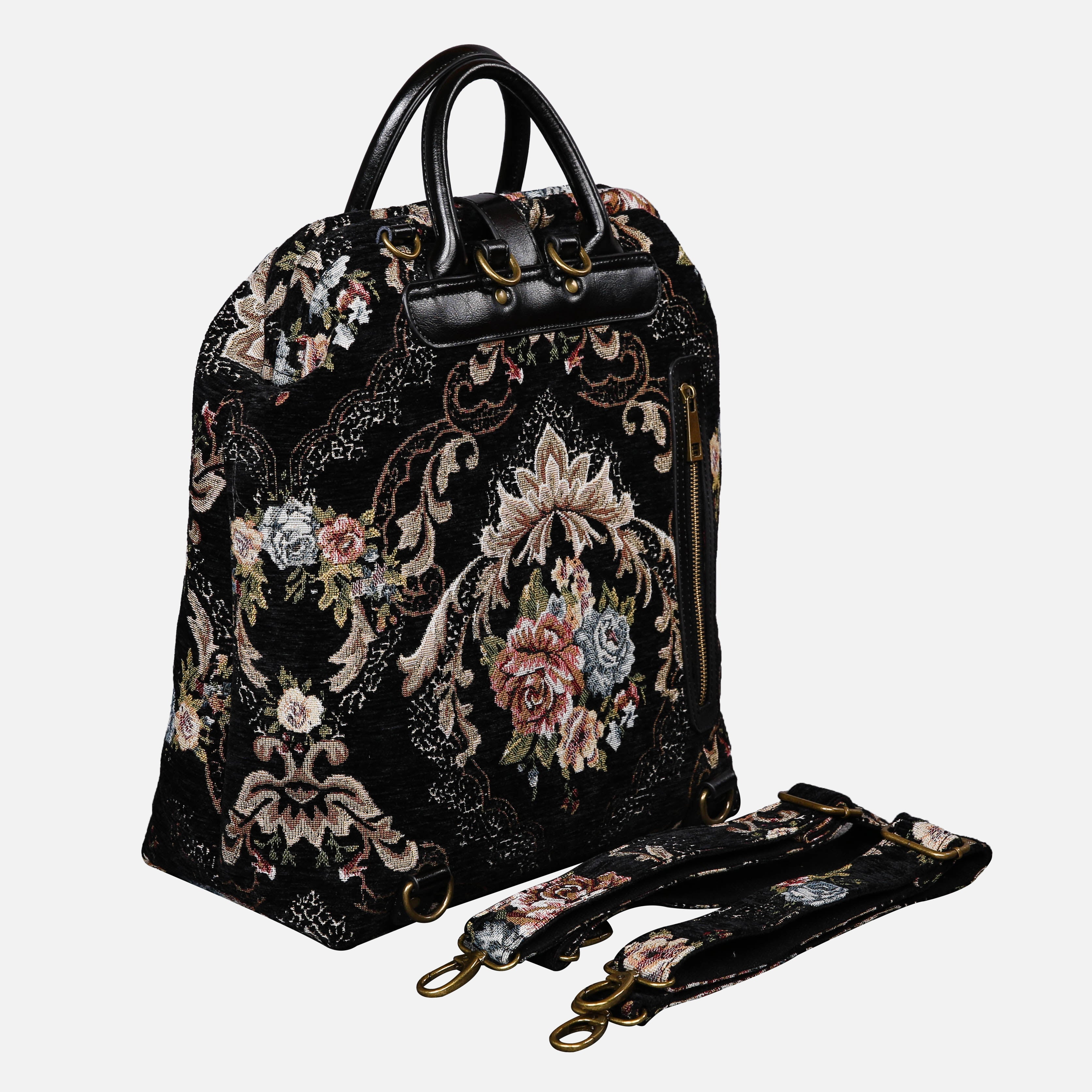 Floral Black Carpet Laptop Backpack  MCW Handmade-4